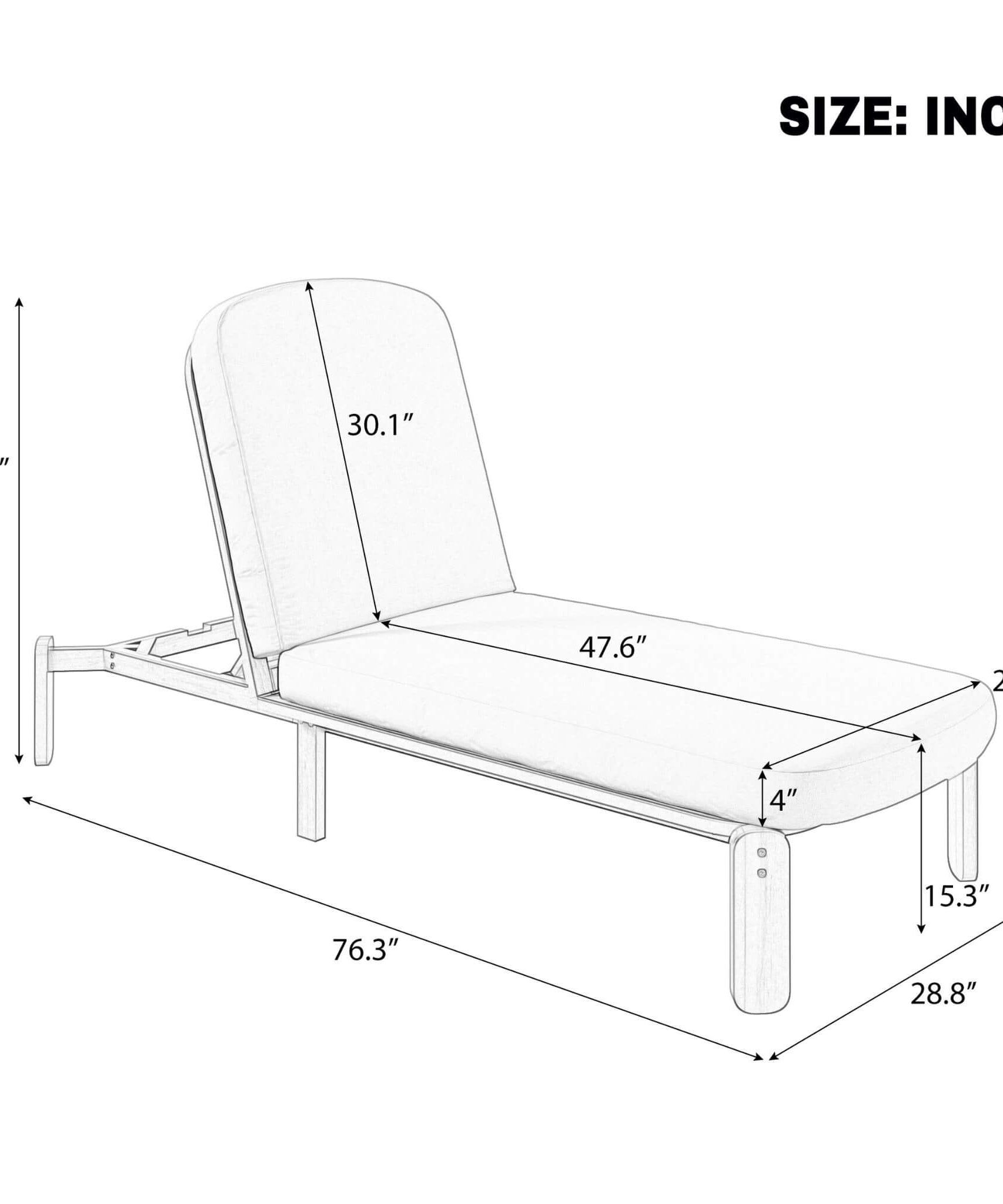 Alora Adjustable Outdoor Chaise Lounge With Reclining Backrest (SAK04689)