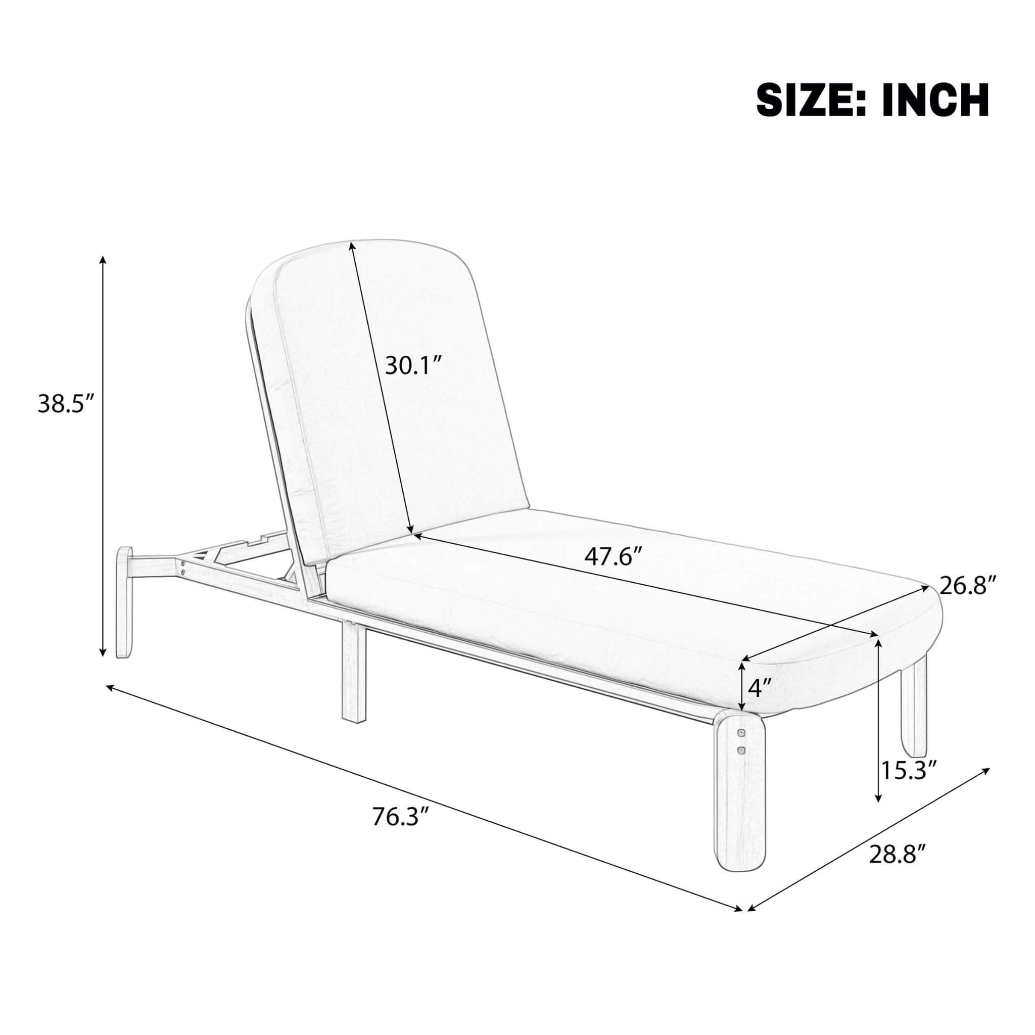 Alora Adjustable Outdoor Chaise Lounge With Reclining Backrest (SAK04689)