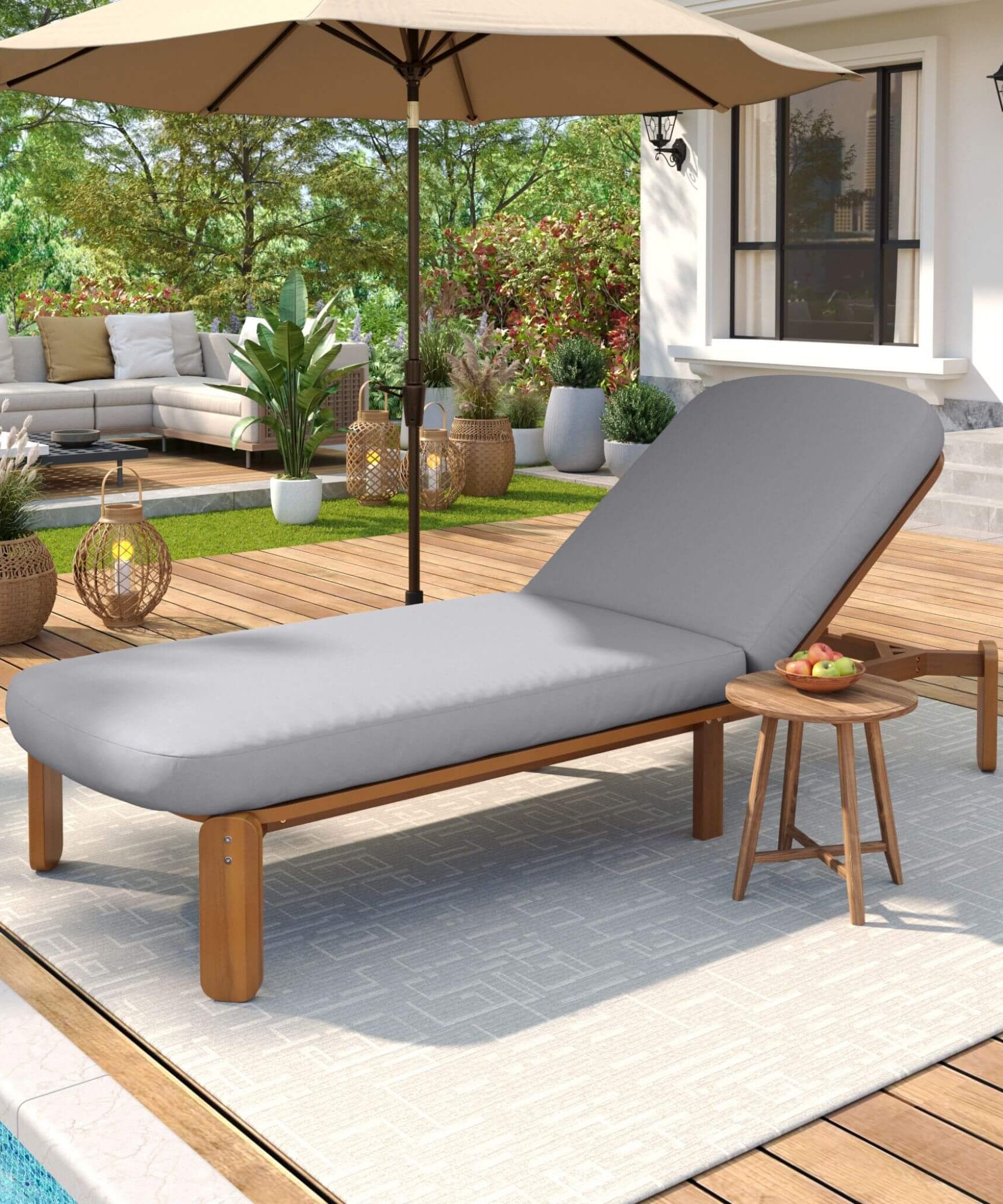 Alora Adjustable Outdoor Chaise Lounge With Reclining Backrest (SAK04689)