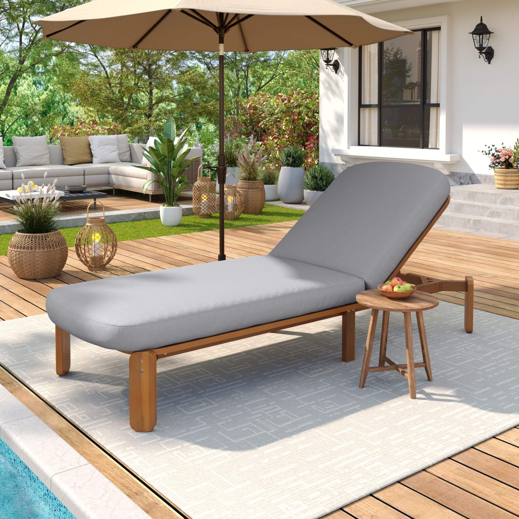 Alora Adjustable Outdoor Chaise Lounge With Reclining Backrest (SAK04689)