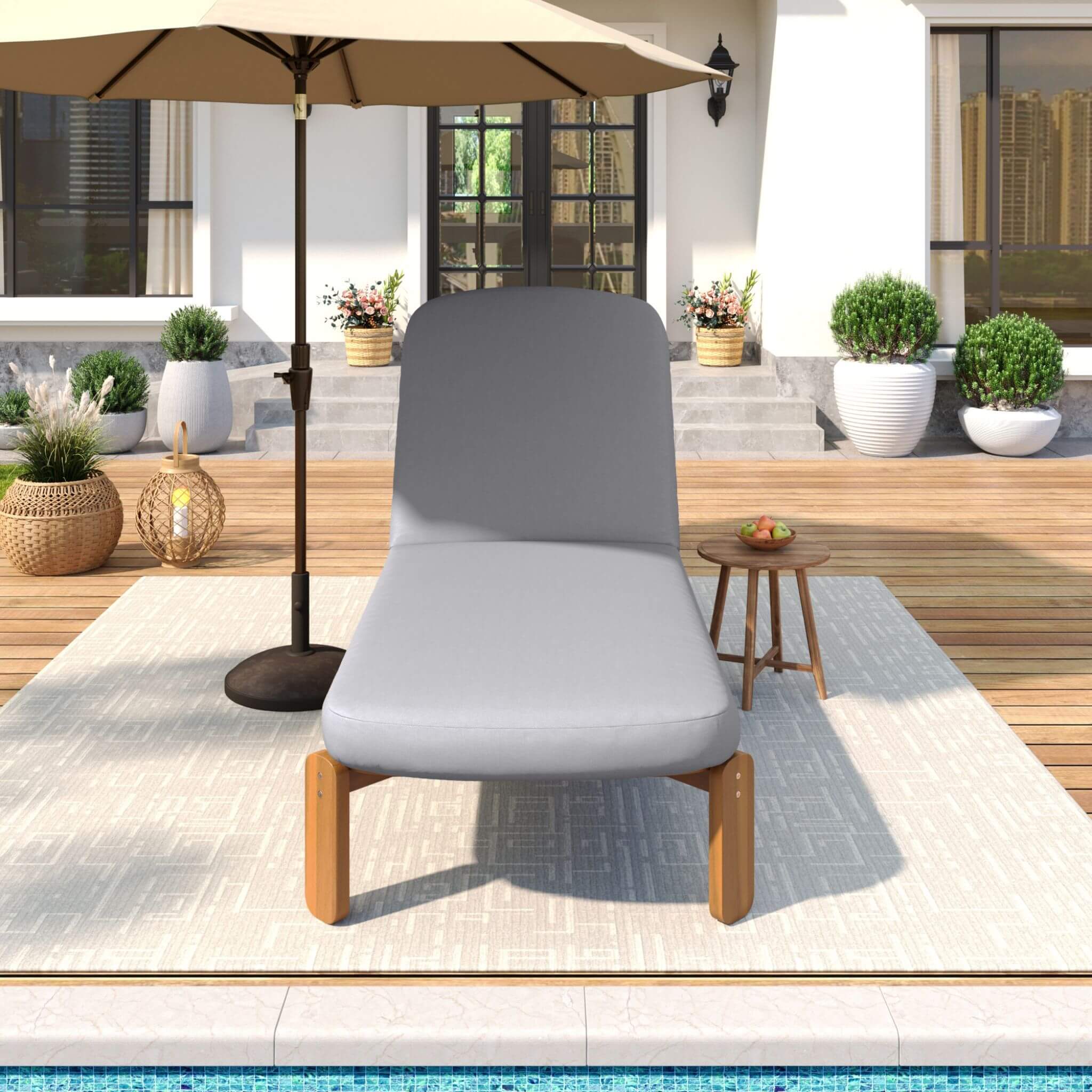 Alora Adjustable Outdoor Chaise Lounge With Reclining Backrest (SAK04689)