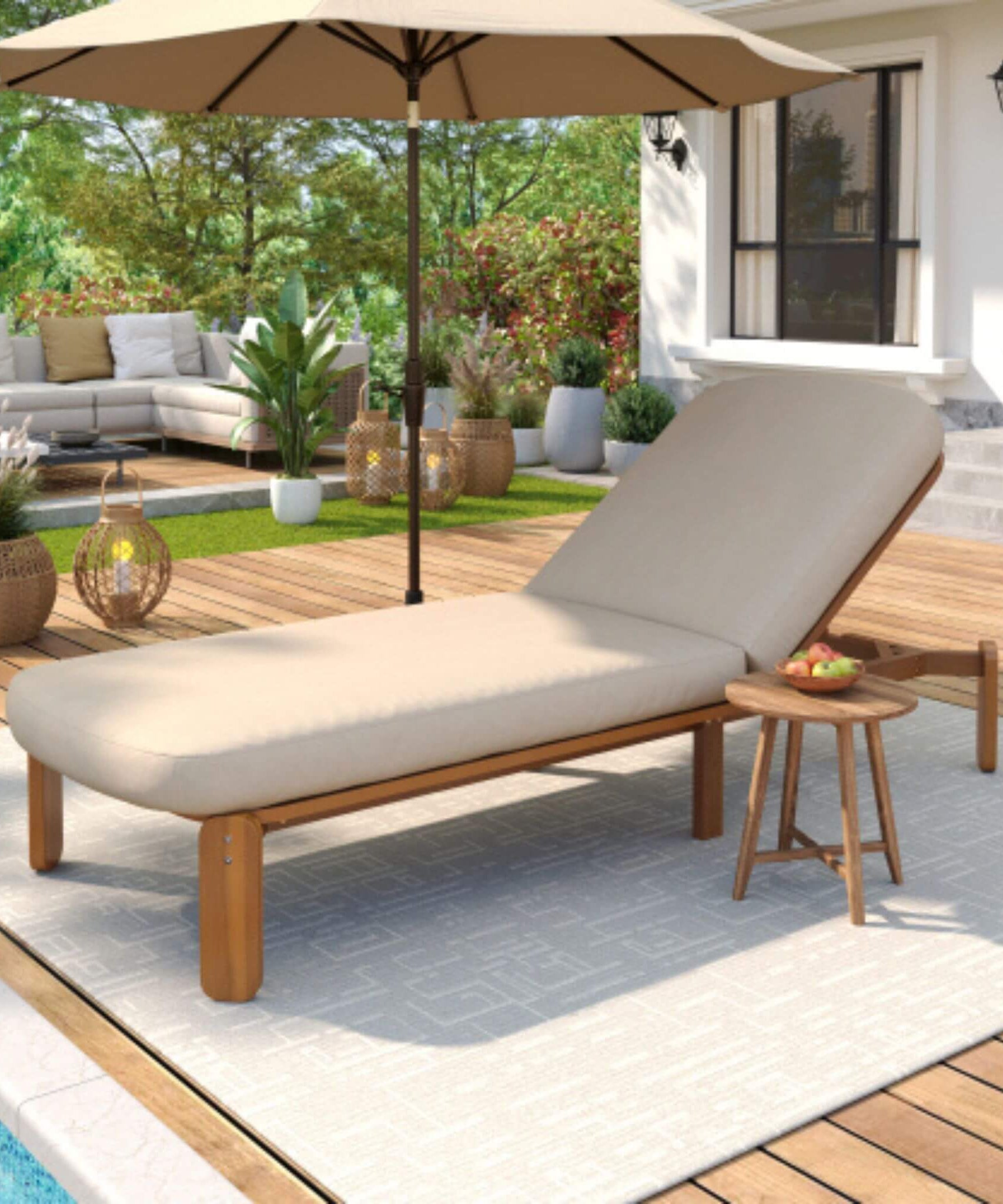 Alora Adjustable Outdoor Chaise Lounge With Reclining Backrest (SAK04689)