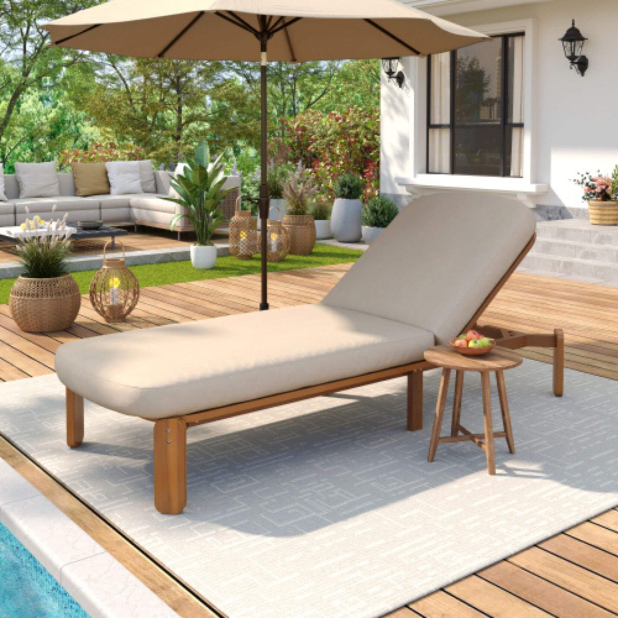 Alora Adjustable Outdoor Chaise Lounge With Reclining Backrest (SAK04689)