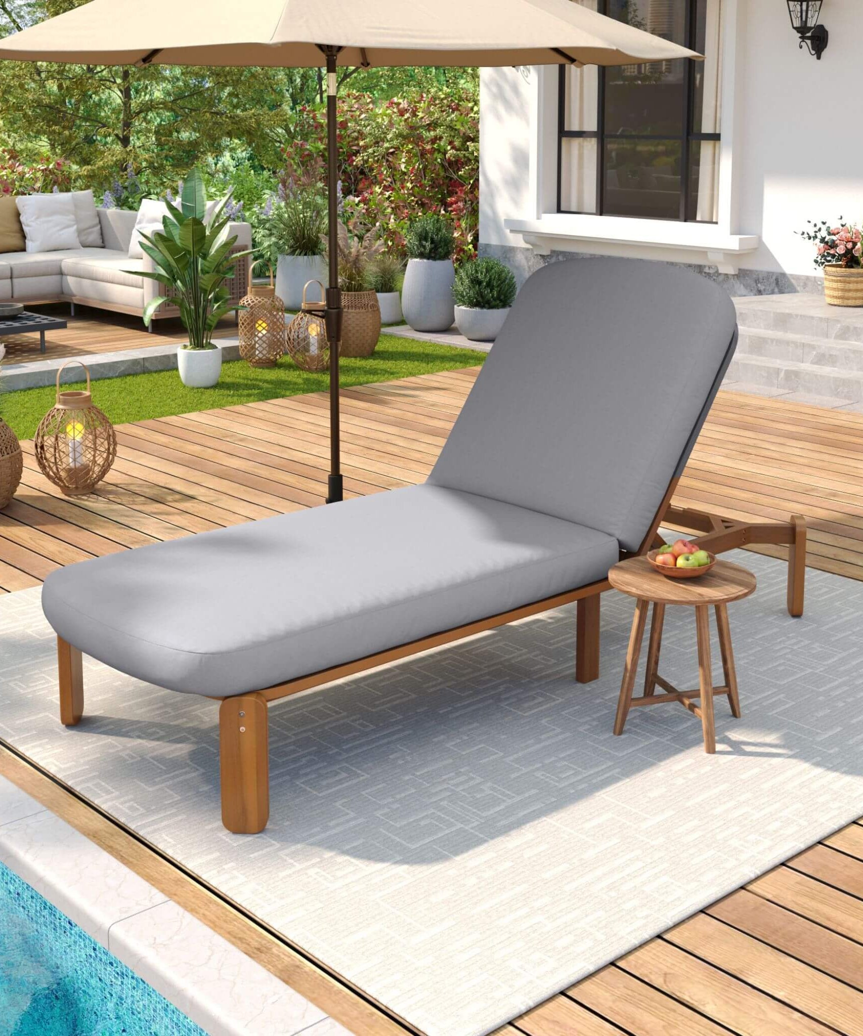 Alora Adjustable Outdoor Chaise Lounge With Reclining Backrest (SAK04689)