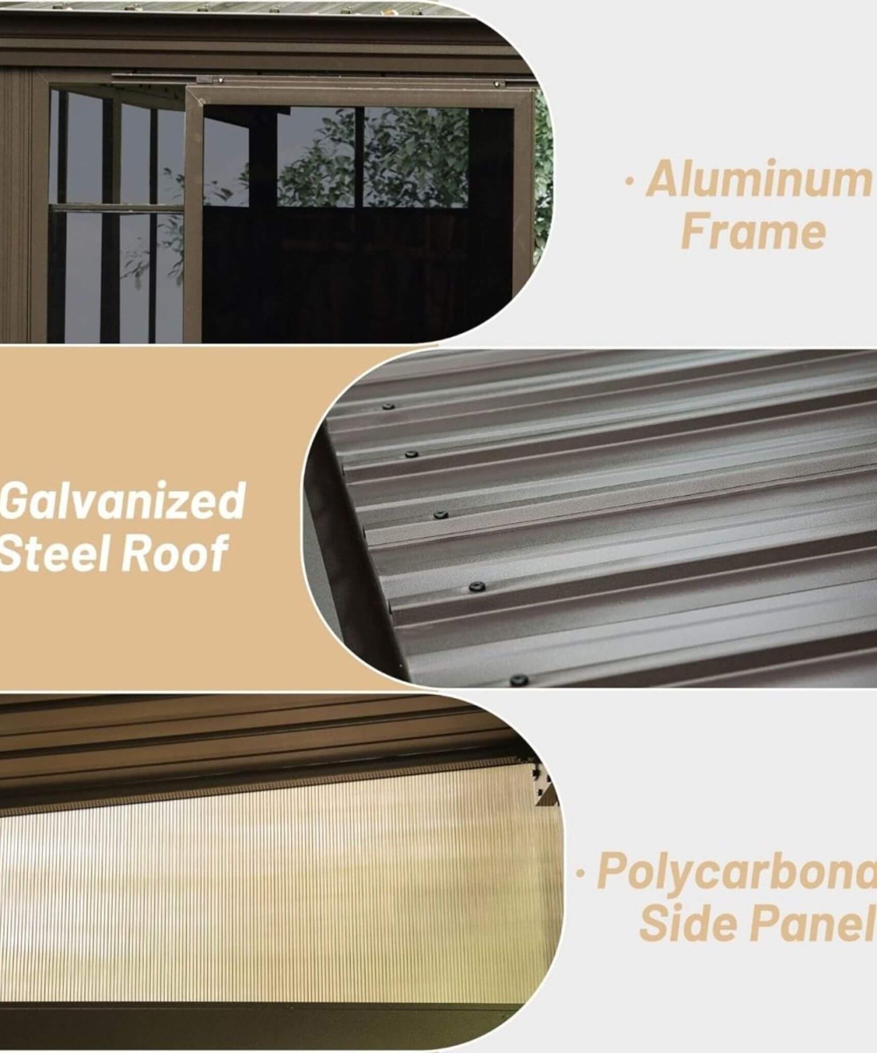 [10X12FT] Alora Atrium Premium Against Wall Mounted Solarium Sunroom With Galvanized Steel Sloping Roof (SAK96375)