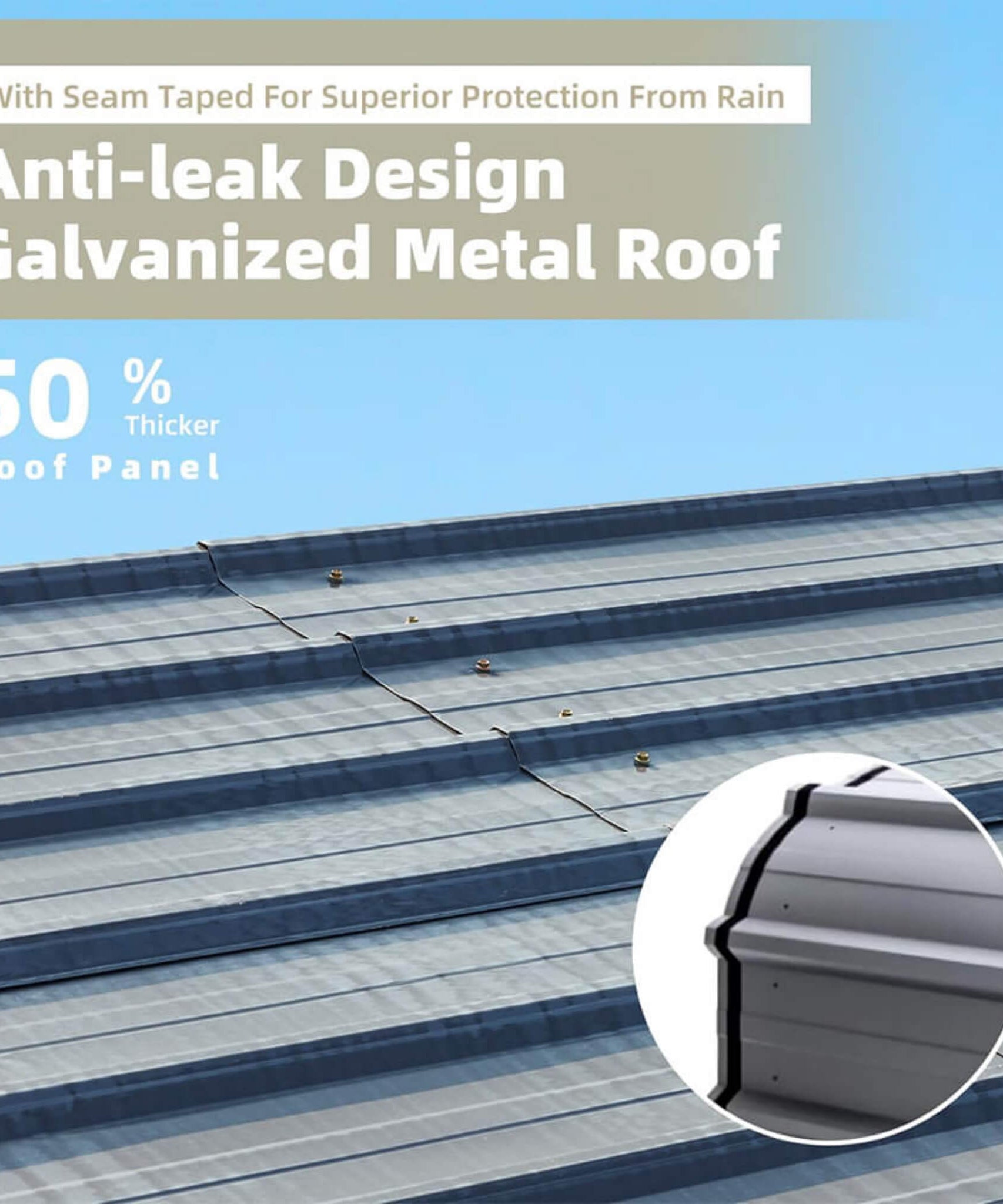 [20X40FT] Alora Extra Large Heavy Duty Four Car Outdoor Metal Carport Canopy For Trucks, Boats And SUVs (SAK29713)