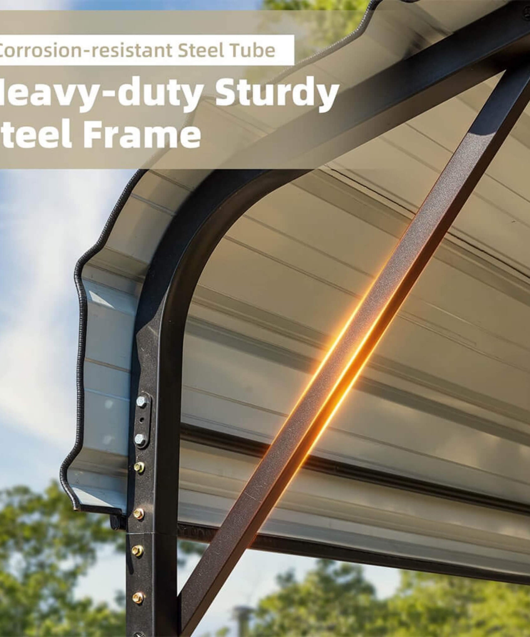 [20X40FT] Alora Extra Large Heavy Duty Four Car Outdoor Metal Carport Canopy For Trucks, Boats And SUVs (SAK29713)