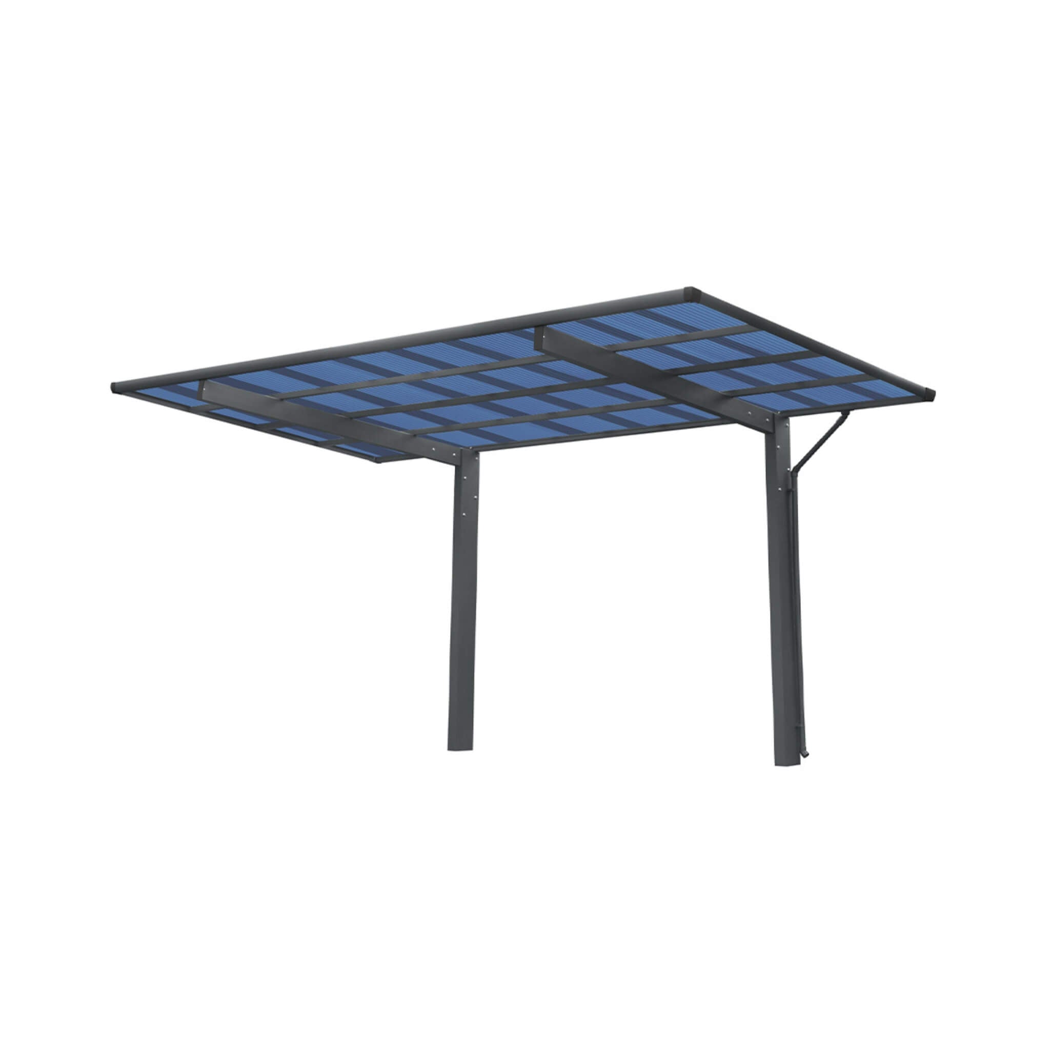 [10X17FT] Alora Extra-Large Heavy-Duty Outdoor Aluminum Single Side Carport With Galvanized Metal Roof (SAK31279)