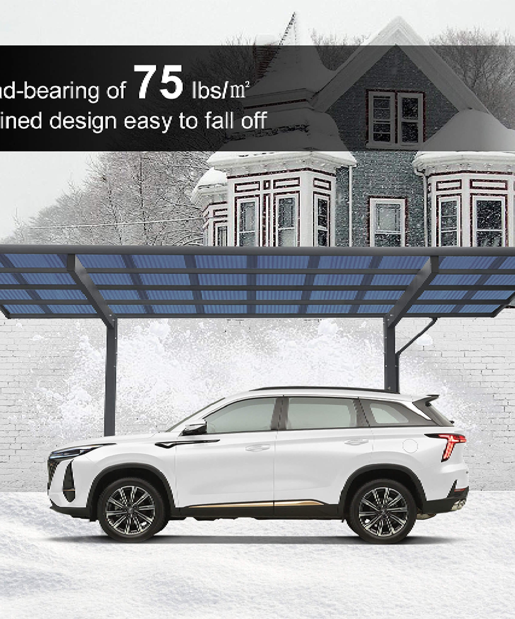 [10X17FT] Alora Extra-Large Heavy-Duty Outdoor Aluminum Single Side Carport With Galvanized Metal Roof (SAK31279)