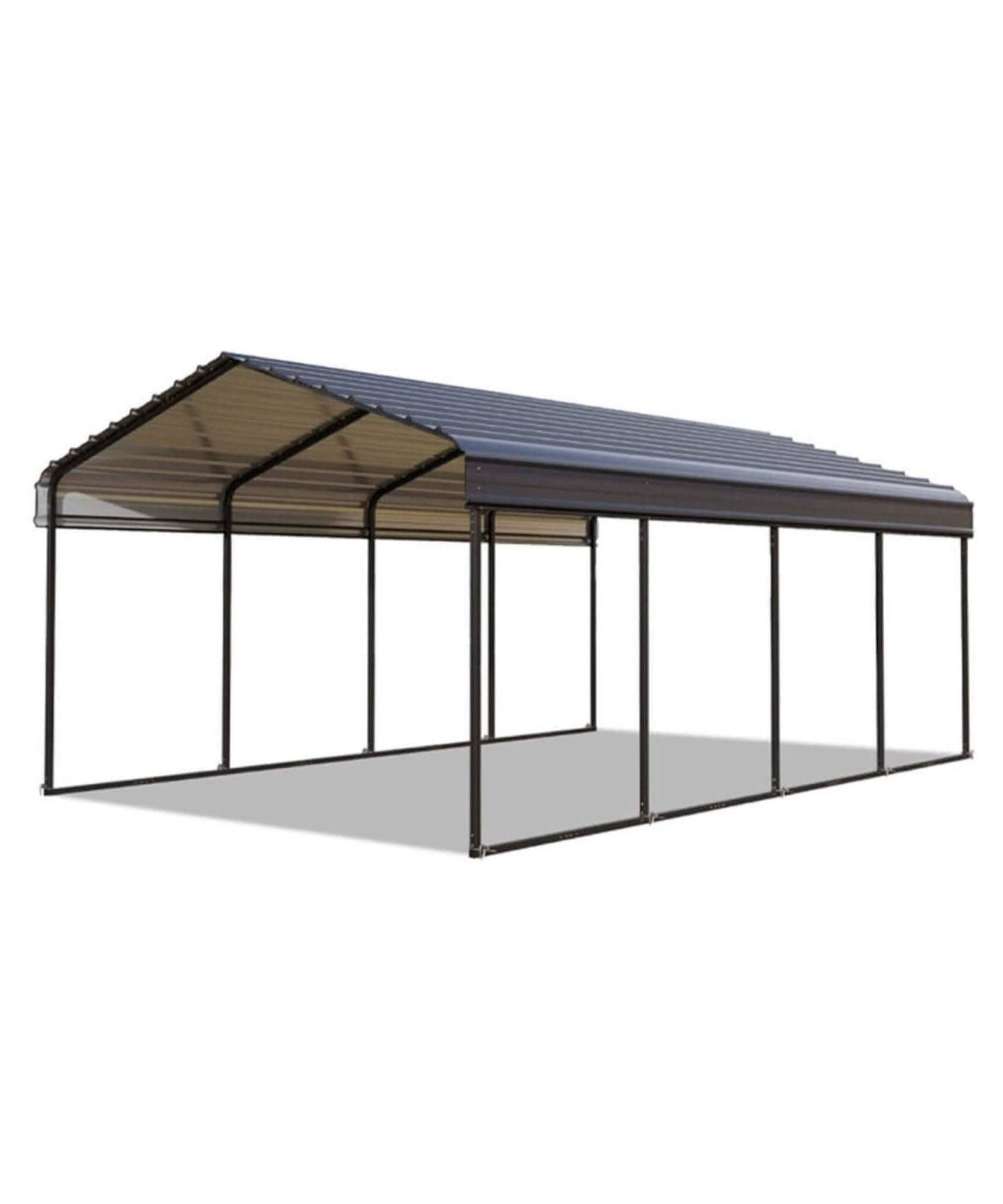 [12X25FT] Alora Heavy-Duty Extra-Large Multi Vehicle Carport Kit With Galvanized Steel Roof (SAK37514)