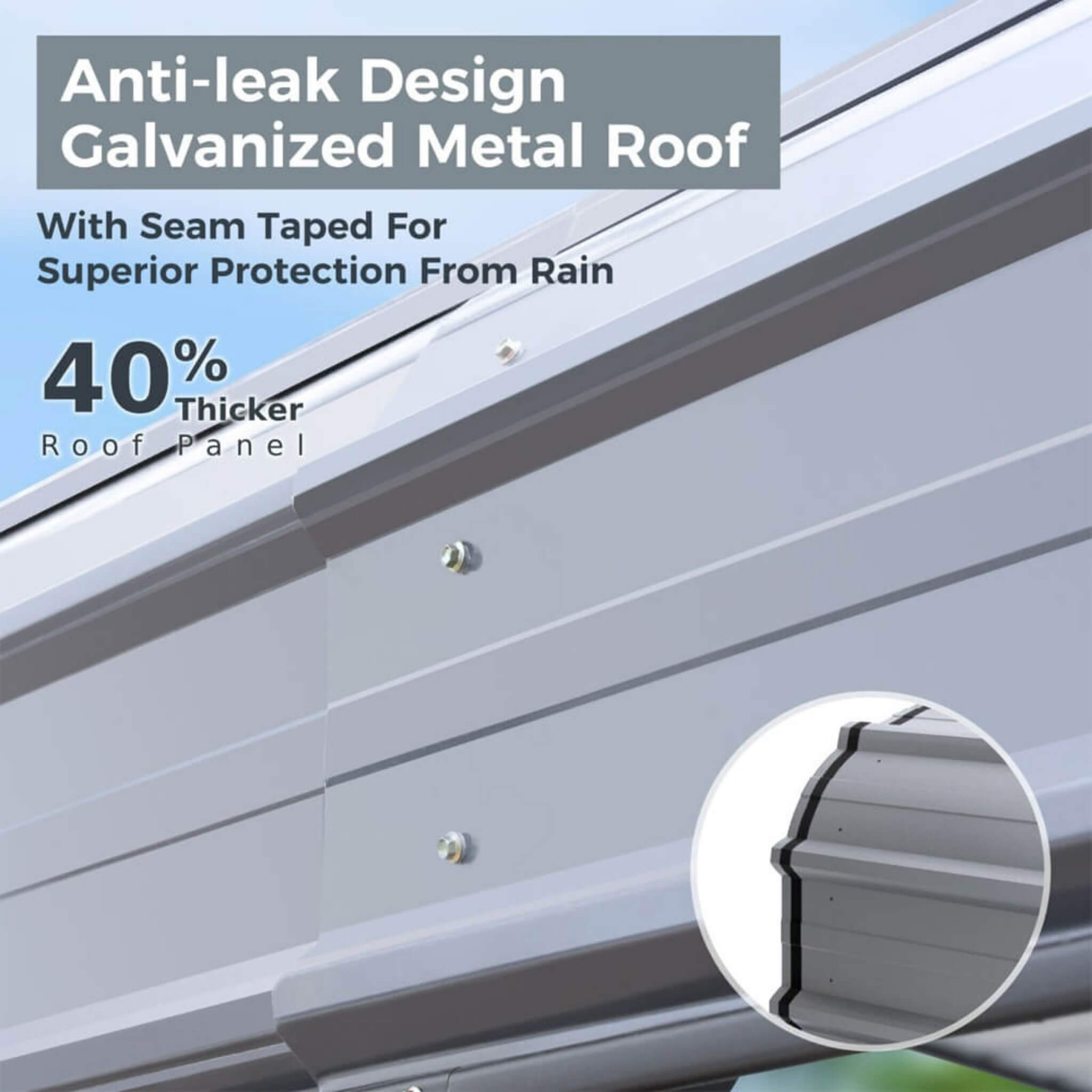 [12X25FT] Alora Heavy-Duty Extra-Large Multi Vehicle Carport Kit With Galvanized Steel Roof (SAK37514)