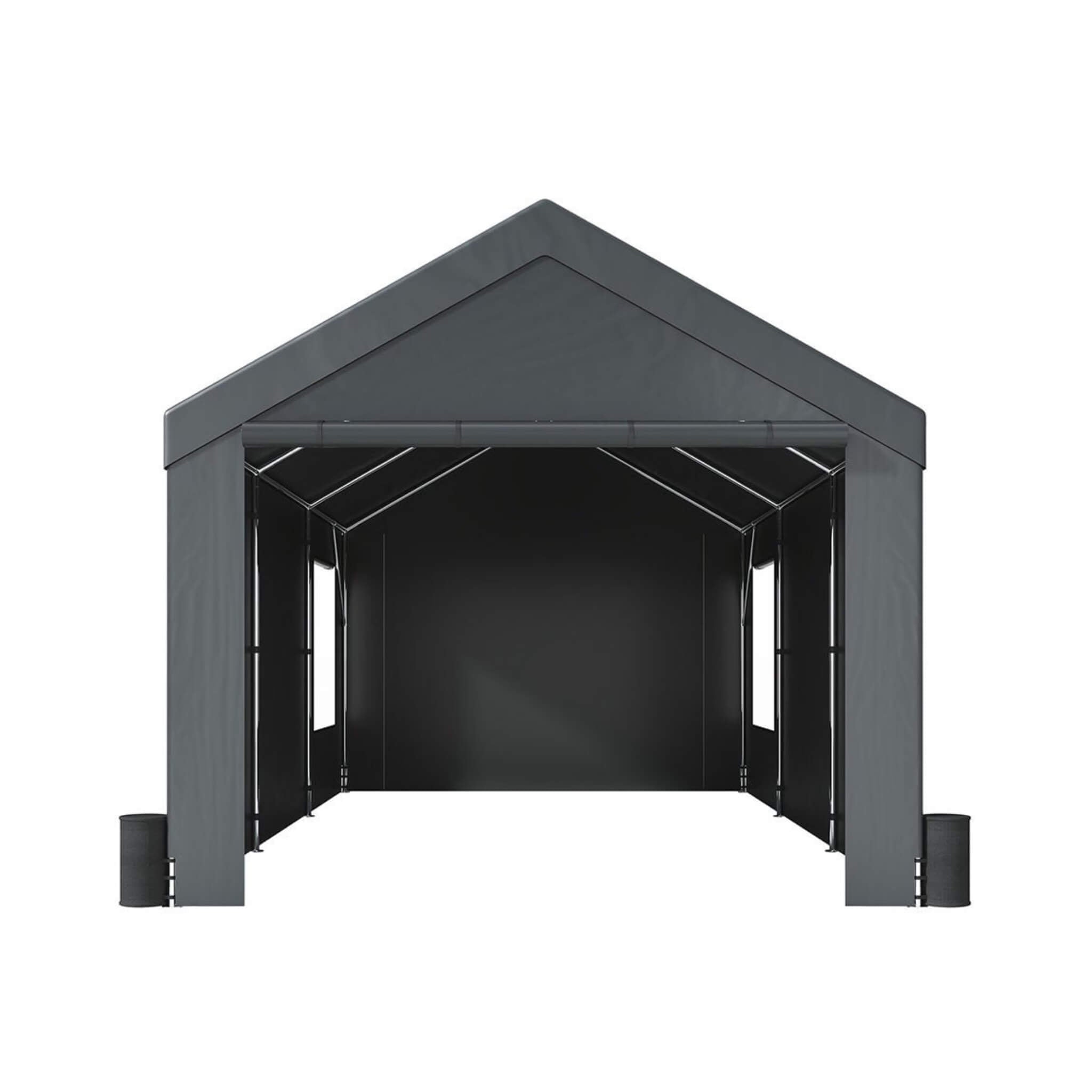 [12X20FT] Alora Heavy-Duty Outdoor Premium Garage Tarp Canopy Shelter W/ Removable Sidewalls (SAK94615)