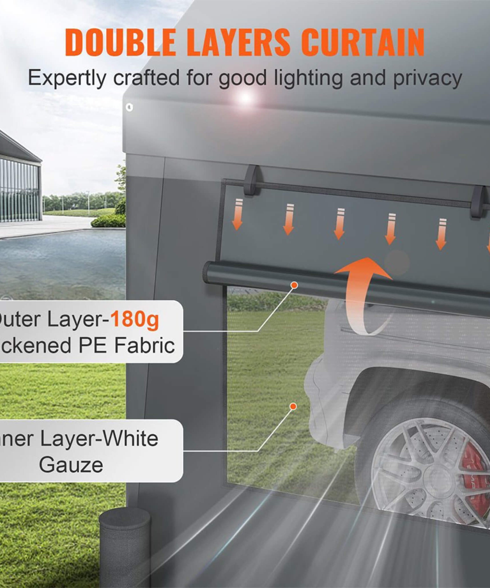 [12X20FT] Alora Heavy-Duty Outdoor Premium Garage Tarp Canopy Shelter W/ Removable Sidewalls (SAK94615)