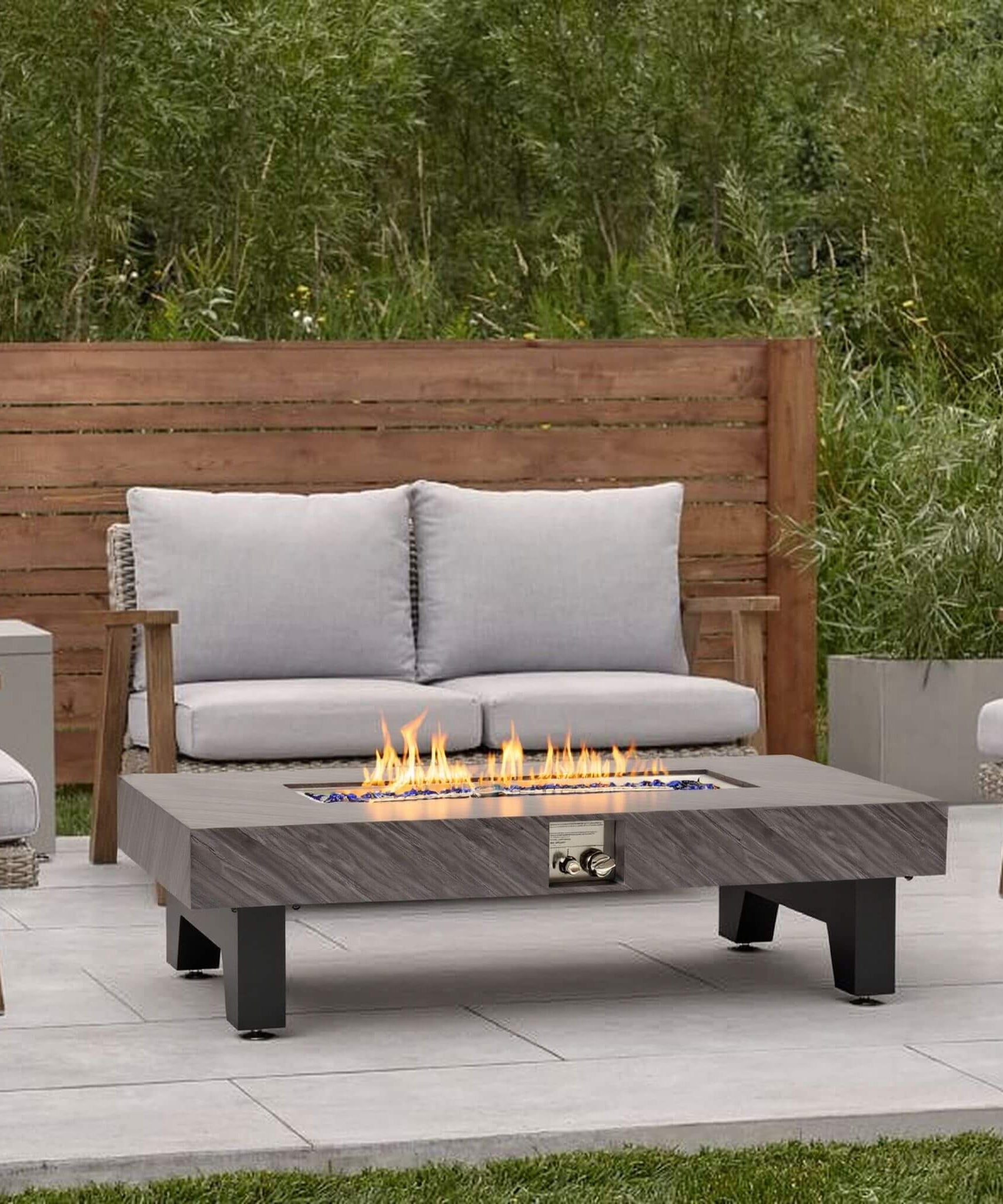 Alora 54-Inch Modern Outdoor Propane Fire Pit Table With Waterproof Cover (SAK42628)