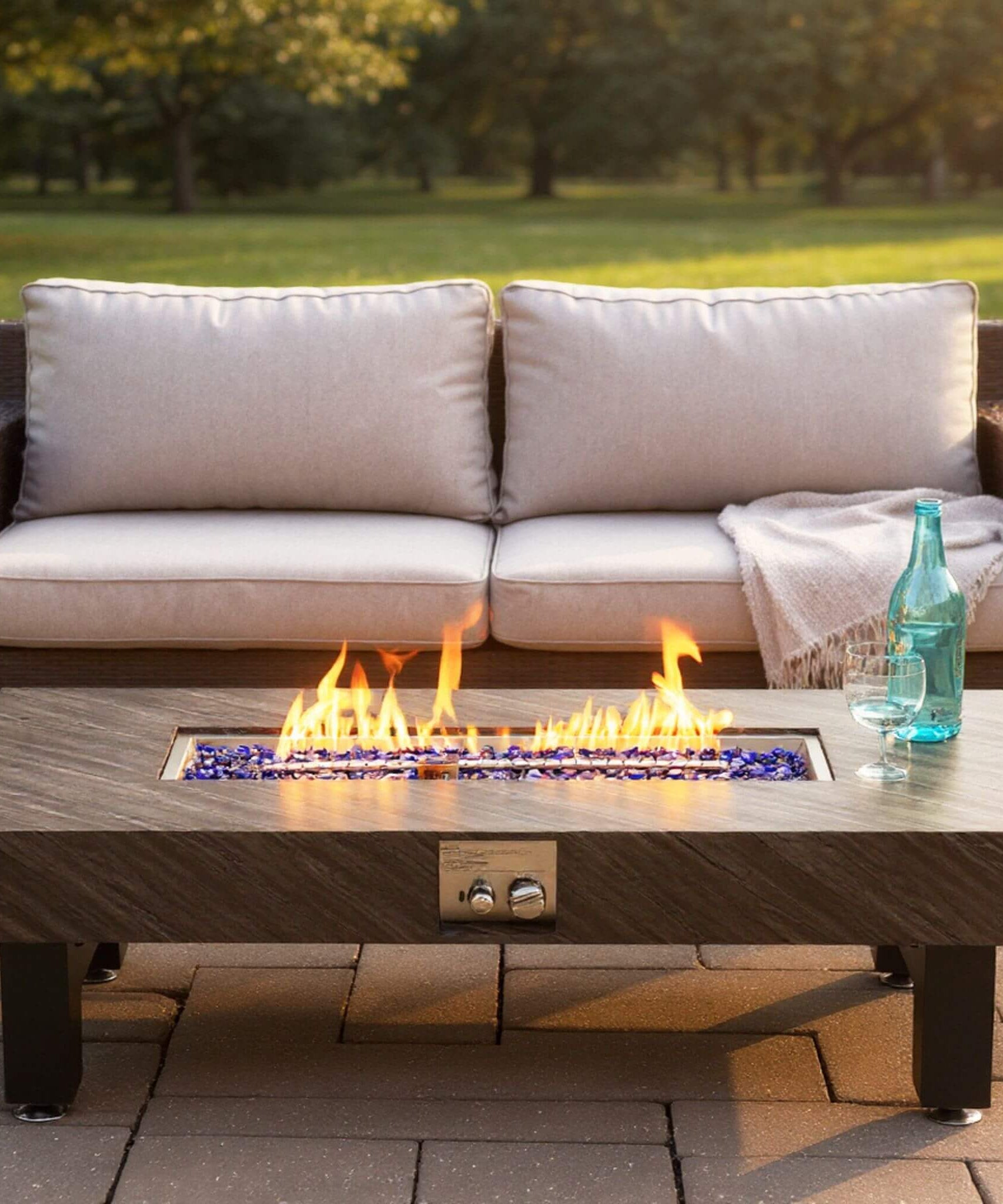 Alora 54-Inch Modern Outdoor Propane Fire Pit Table With Waterproof Cover (SAK42628)