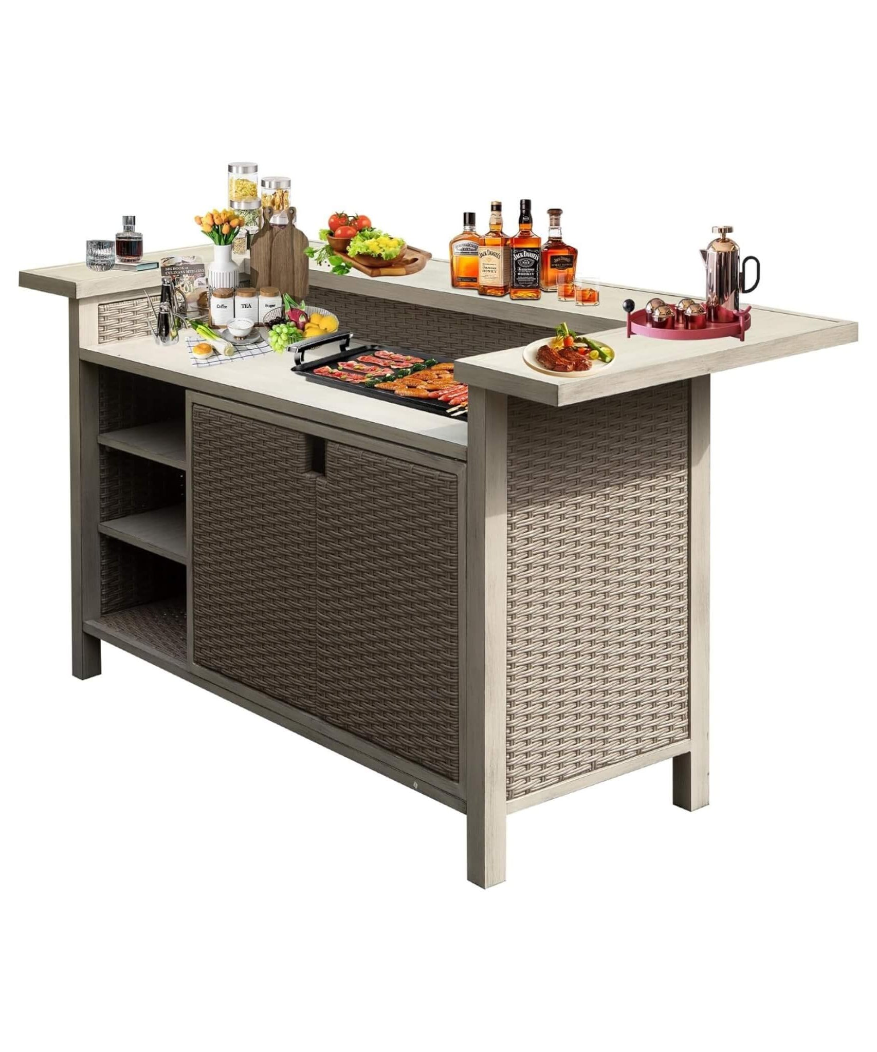 Alora Premium All-Weather Spacious Outdoor Patio Bar Table With Aluminum Frame (SAK51876)