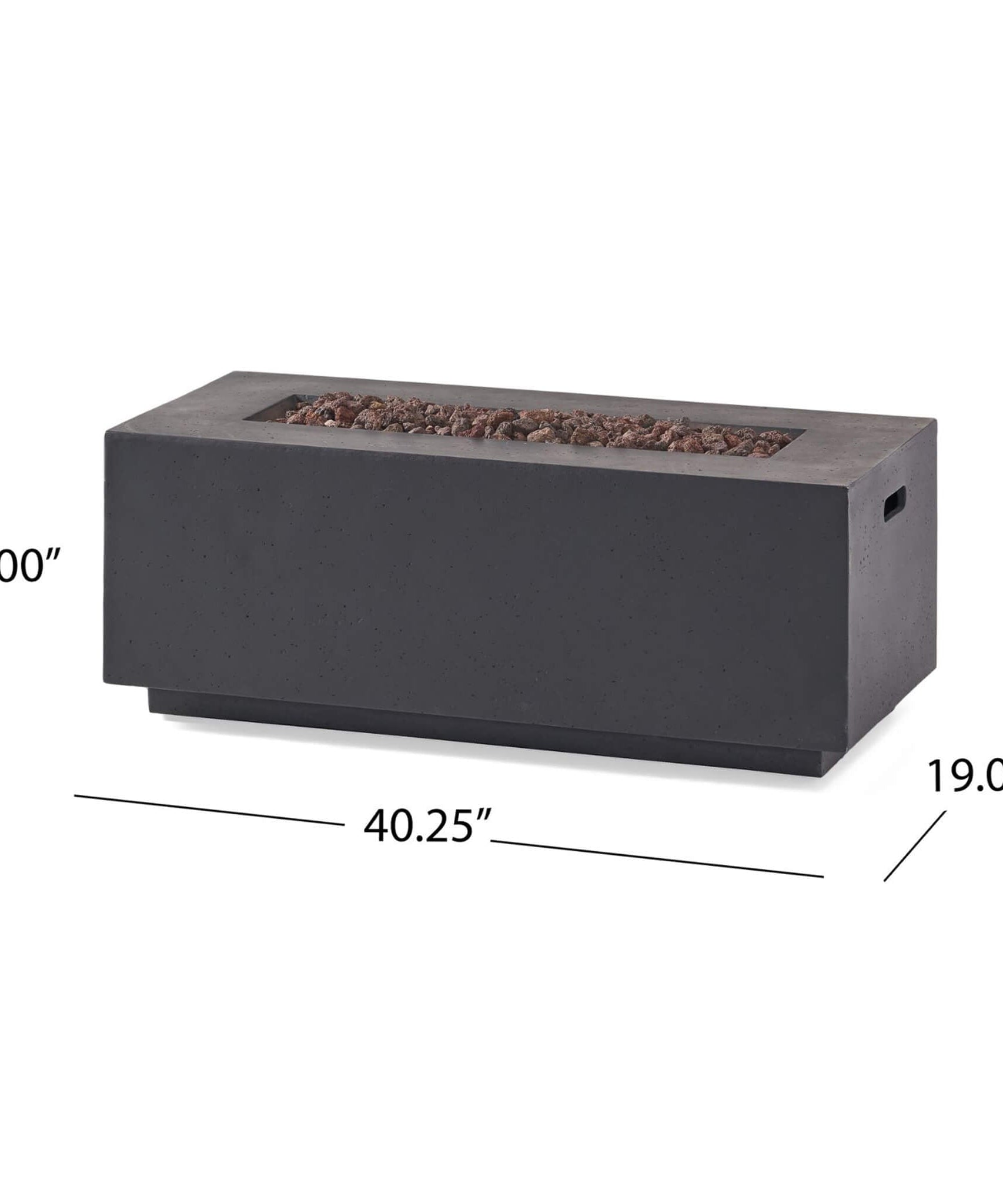 Alora Premium Outdoor Contemporary 40K BTU Rectangular Propane Gas Fire Pit Table (SAK96153)