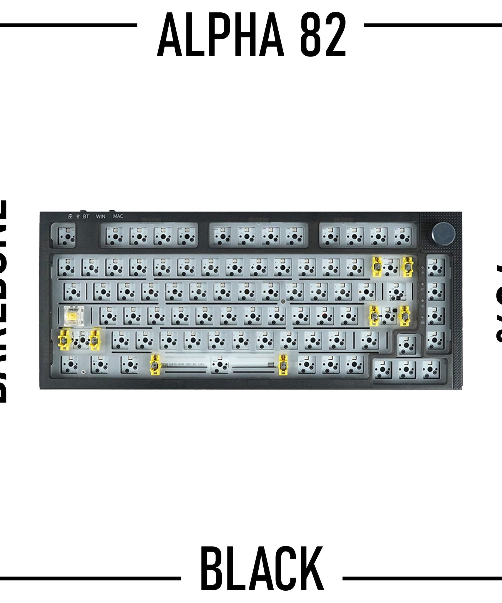 Alpha 82 - 75% Wireless Keyboard Barebone Kit with knob