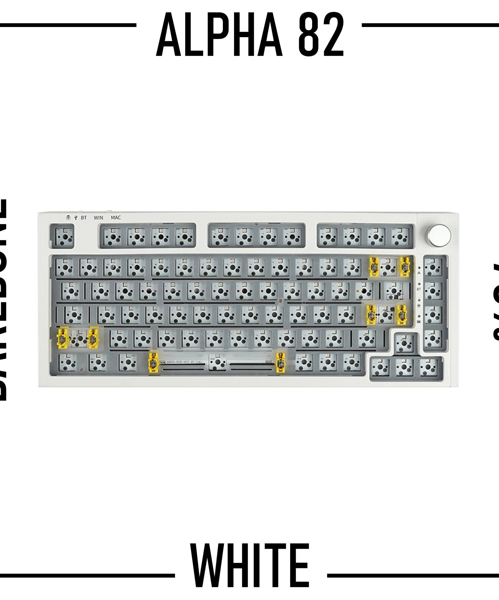 Alpha 82 - 75% Wireless Keyboard Barebone Kit with knob