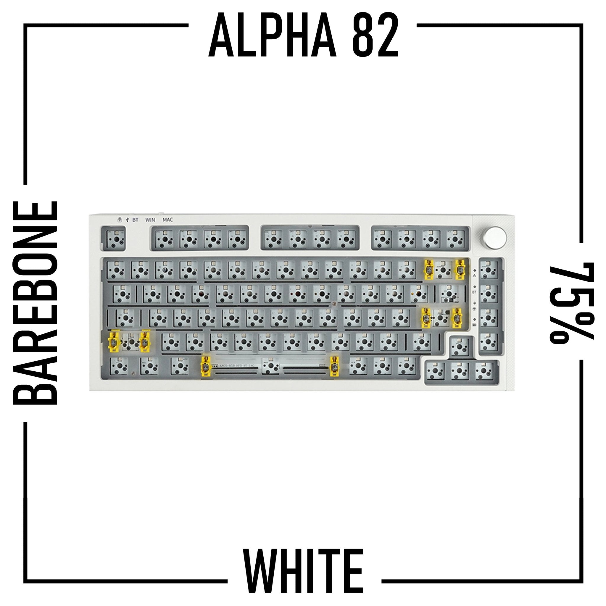 Alpha 82 - 75% Wireless Keyboard Barebone Kit with knob