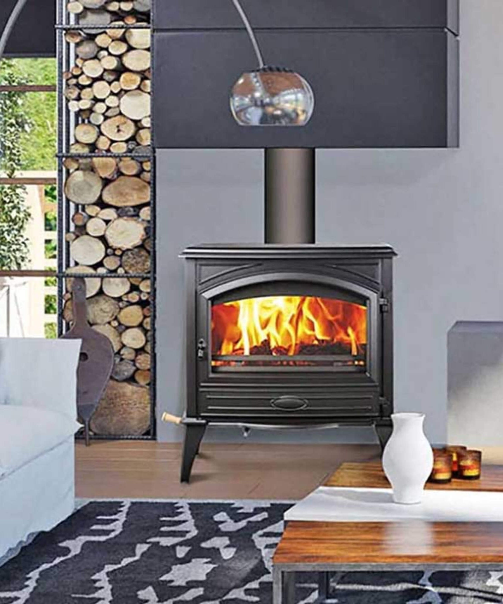 Amantii Lynwood Wood Burning Cast Iron Stove Fireplace [LYNWOOD-W76] (SAK25618)