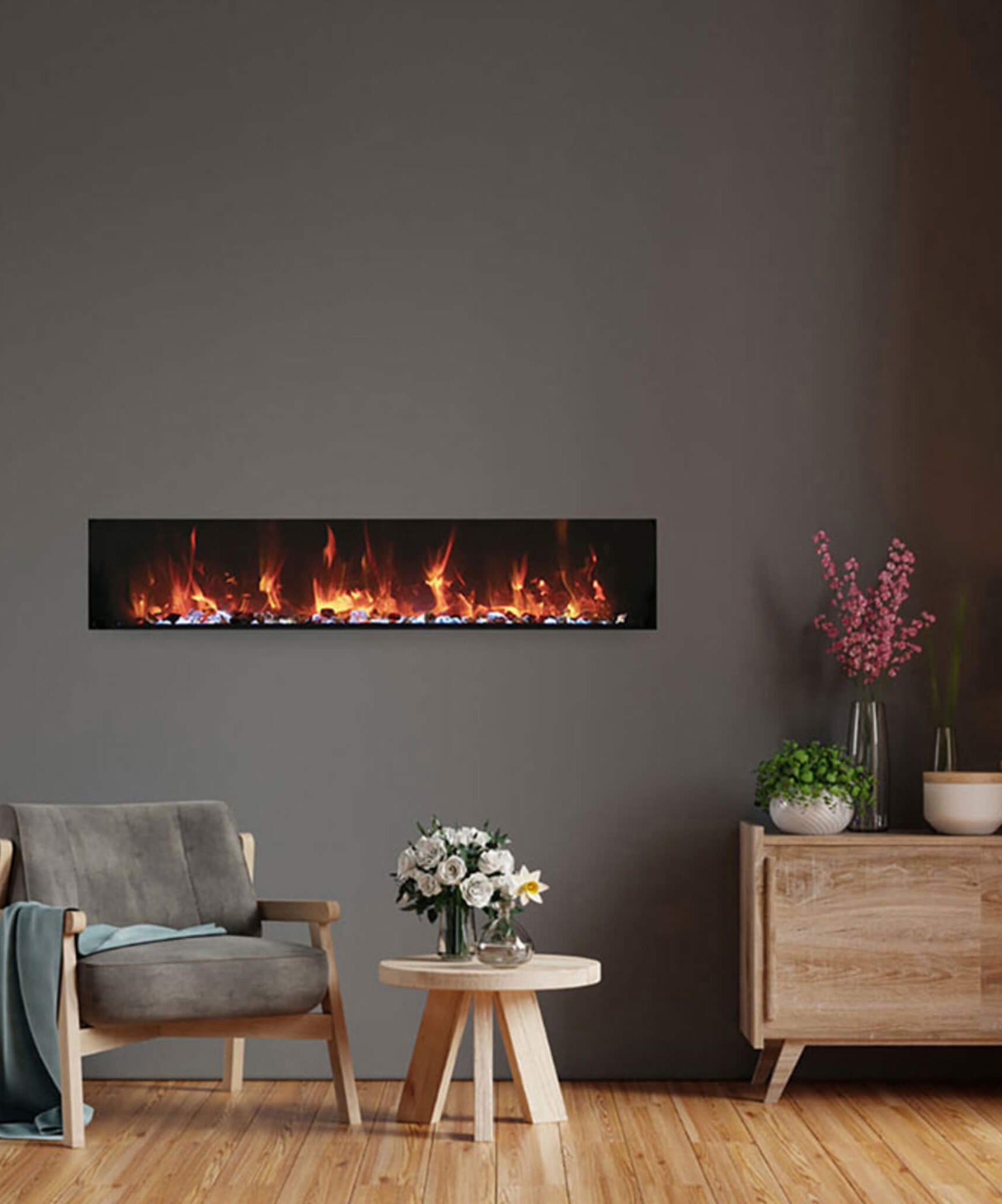 Amantii Panorama BI Extra Slim 60-Inch Smart Electric Fireplace [BI-60-XTRASLIM] (SAK59128)