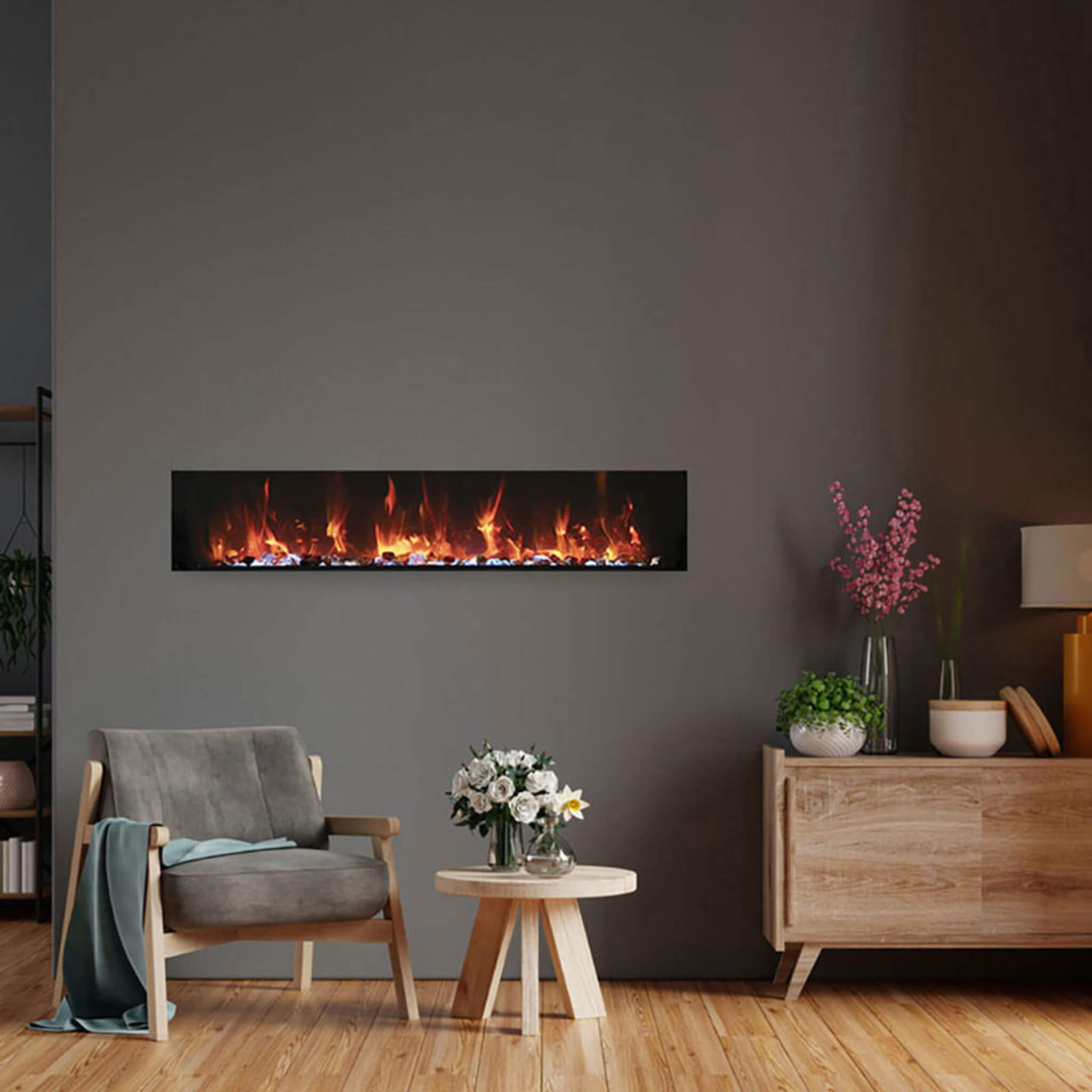 Amantii Panorama BI Extra Slim 60-Inch Smart Electric Fireplace [BI-60-XTRASLIM] (SAK59128)