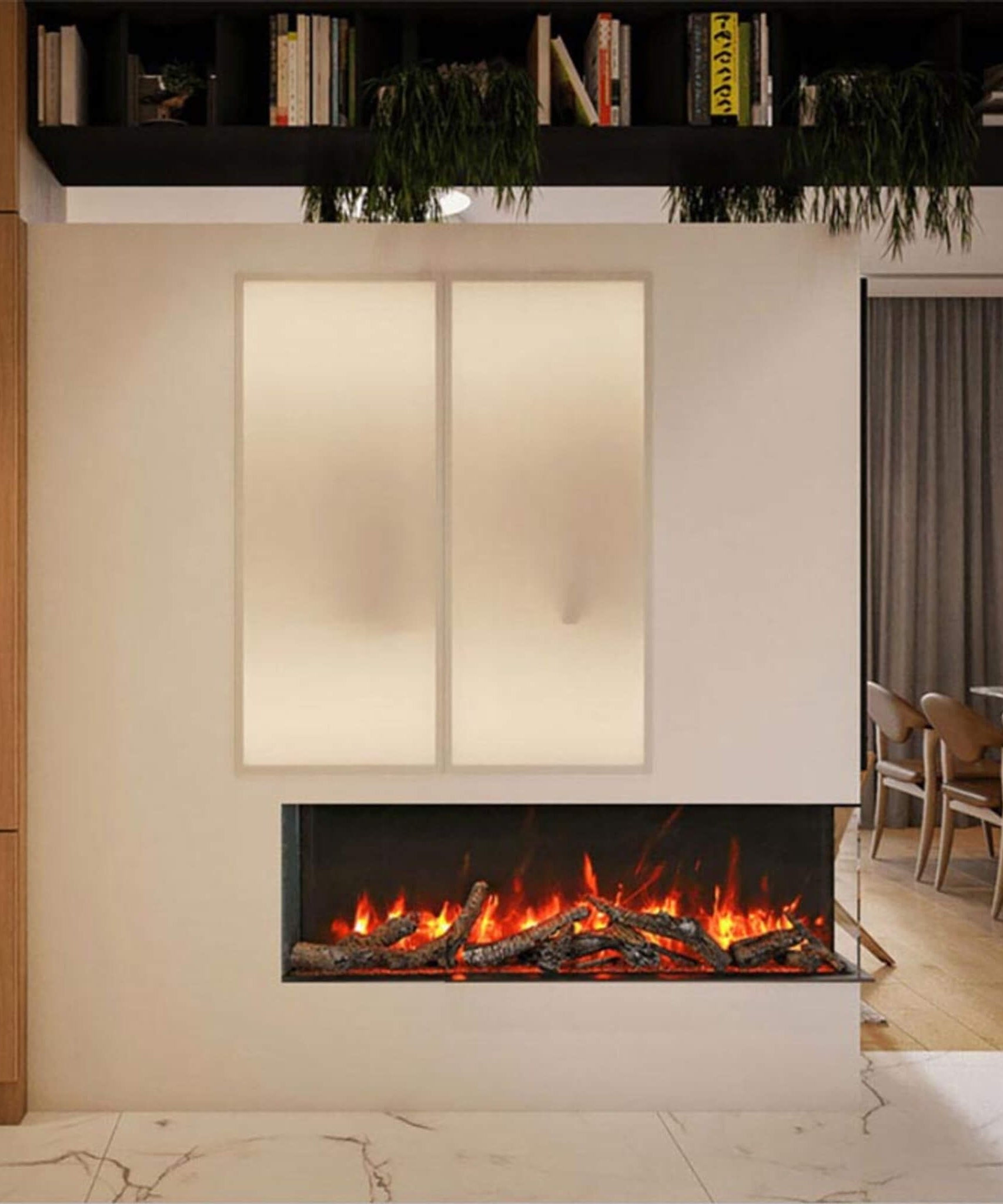 Amantii Tru-View Slim Smart 3-Sided Built-In Electric Fireplace [50/60-TRV-SLIM] (SAK28645)