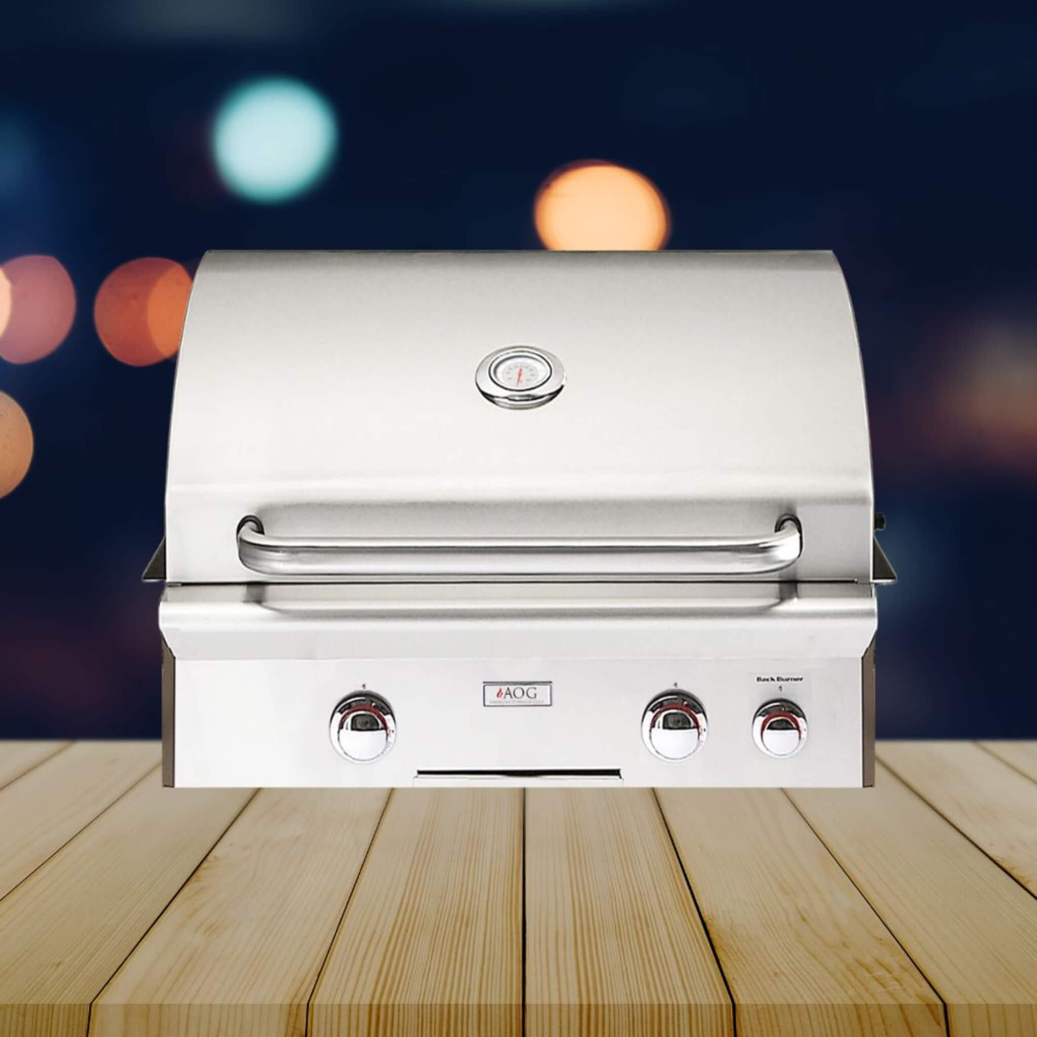 American Outdoor Grill T-Series 24-Inch 2-Burner Built-In Natural Gas Grill W/ Rotisserie Kit [24NBT] (SAK65205)