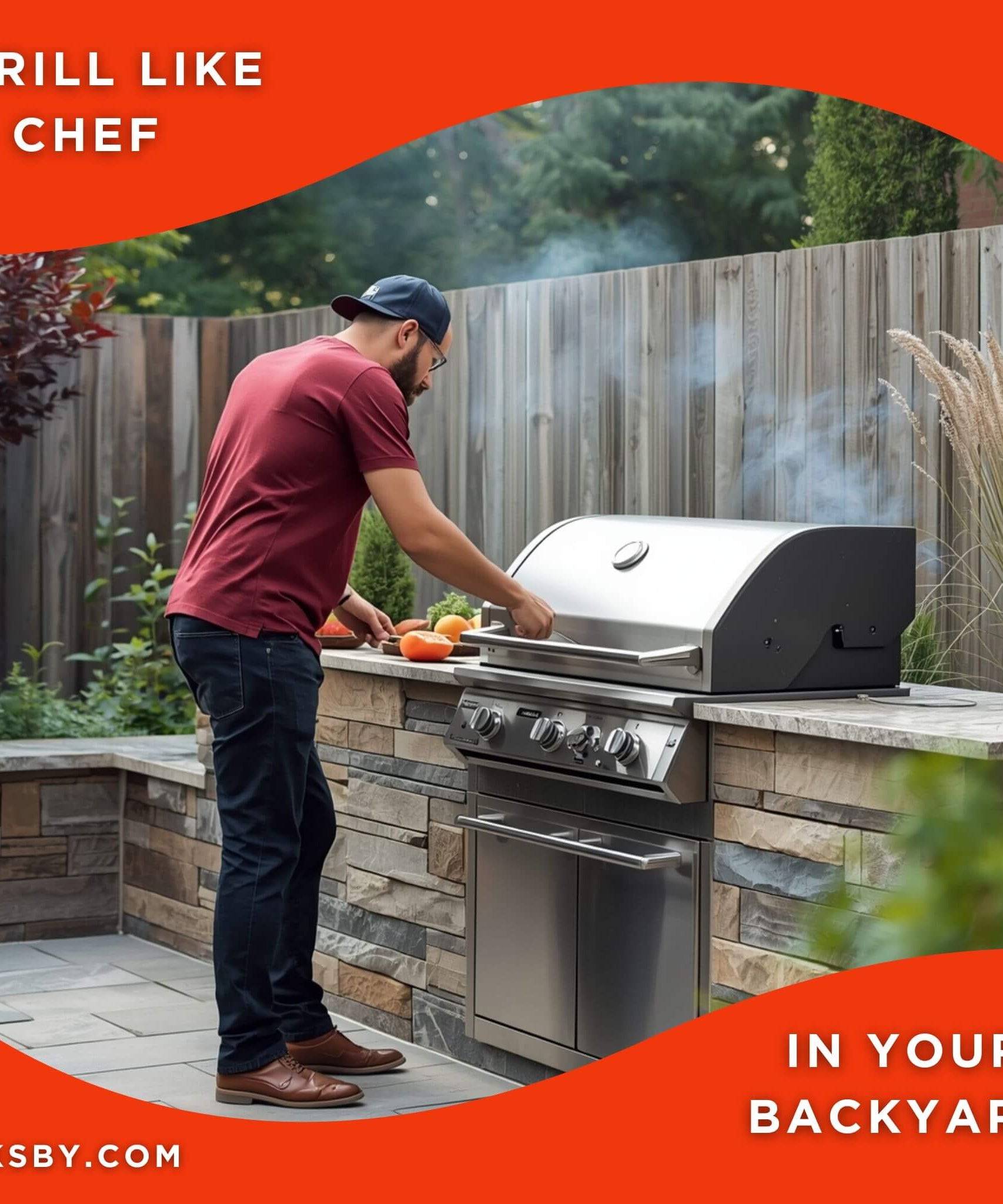 American Outdoor Grill T-Series 24-Inch 2-Burner Built-In Natural Gas Grill W/ Rotisserie Kit [24NBT] (SAK65205)