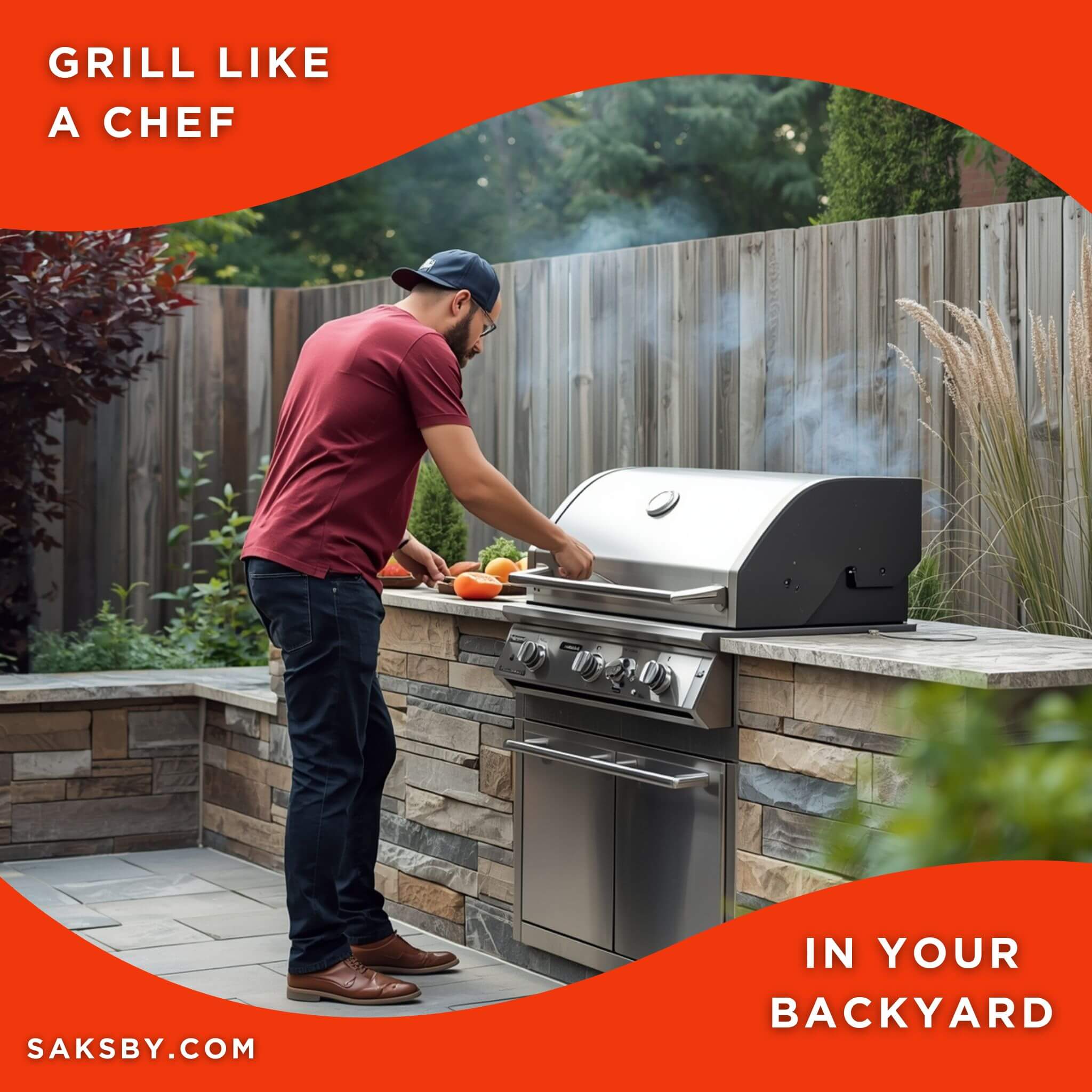 American Outdoor Grill T-Series 24-Inch 2-Burner Built-In Natural Gas Grill W/ Rotisserie Kit [24NBT] (SAK65205)