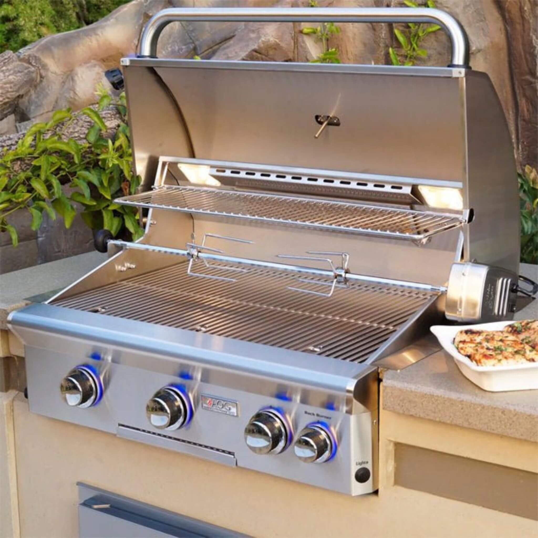 American Outdoor Grill L-Series 30-Inch 3-Burner Built-In Natural Gas Grill W/ Rotisserie Kit [30NBL] (SAK57636)
