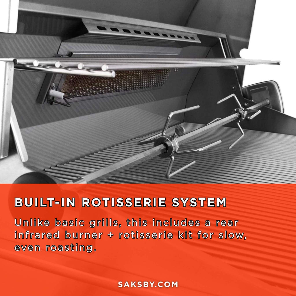 American Outdoor Grill L-Series 30-Inch 3-Burner Built-In Natural Gas Grill W/ Rotisserie Kit [30NBL] (SAK57636)