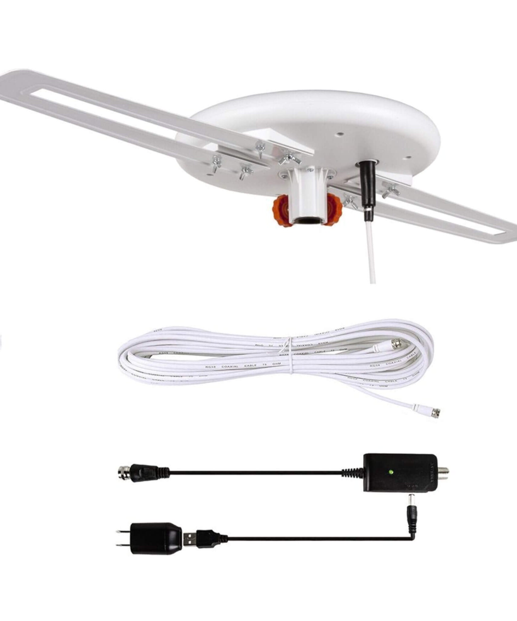 Amplified Outdoor Long Range Omni Directional Digital HDTV Antenna, 150 Miles (SAK91588)