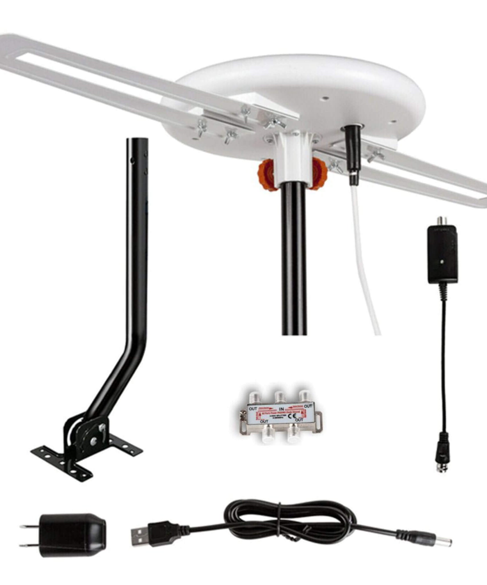 Amplified Outdoor Long Range Omni Directional Digital HDTV Antenna, 150 Miles (SAK91588)