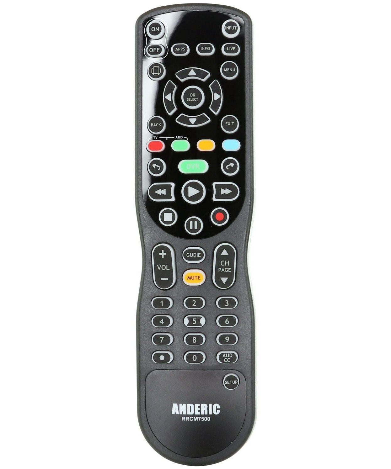 Anderic RRCM7500 Replacement Remote Control for Channel Master CM7500XRC2 DVR+ Over the Air Cable box
