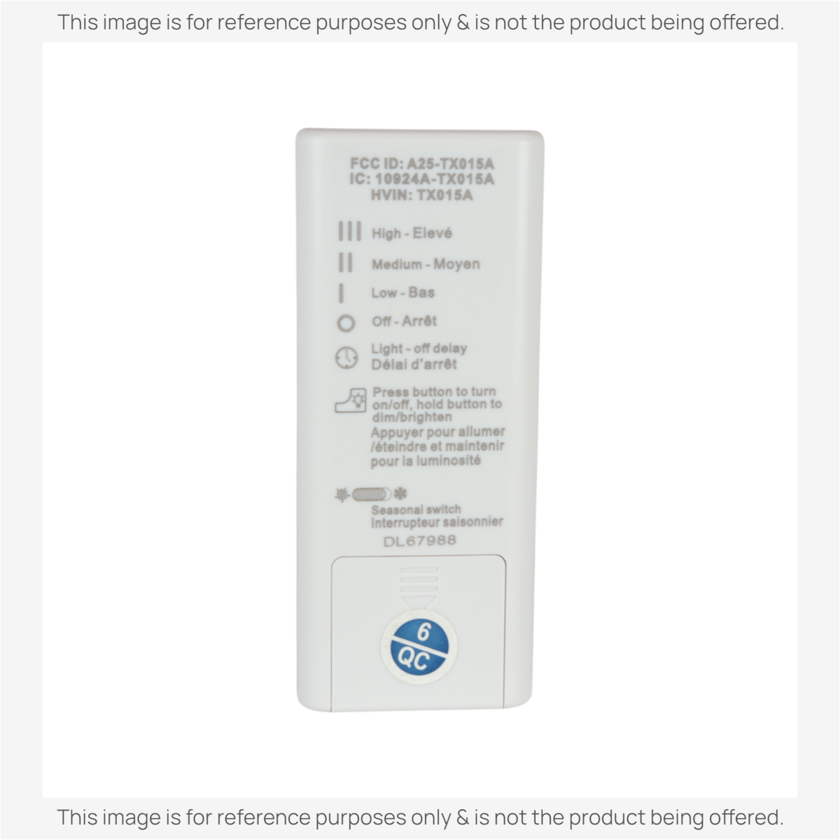 Anderic Substitute for Harbor Breeze A25-TX015A Ceiling Fan Remote Control TX015A For Sailstream Fan [RRTX015]