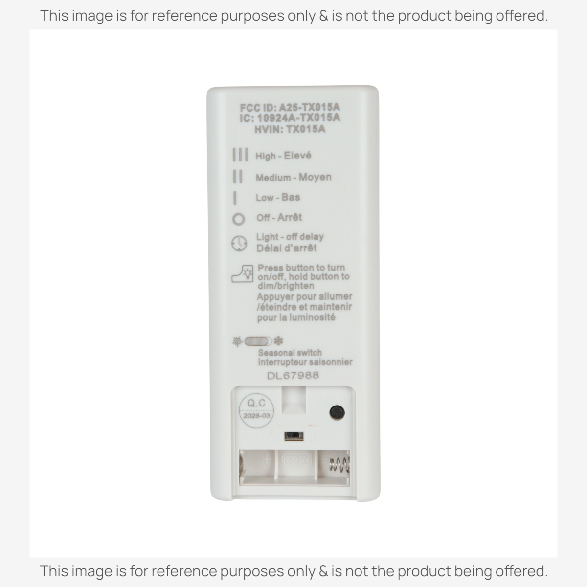 Anderic Substitute for Harbor Breeze A25-TX015A Ceiling Fan Remote Control TX015A For Sailstream Fan [RRTX015]