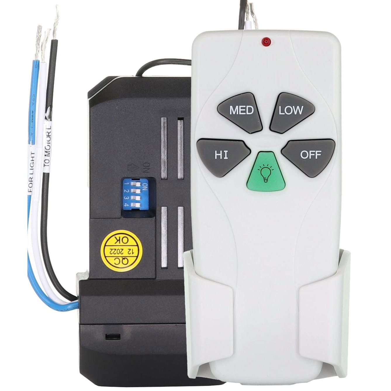 Anderic FAN53TW-UC7067FMRX-KIT Universal 3-Speed Add-on Ceiling Fan Remote Control Kit