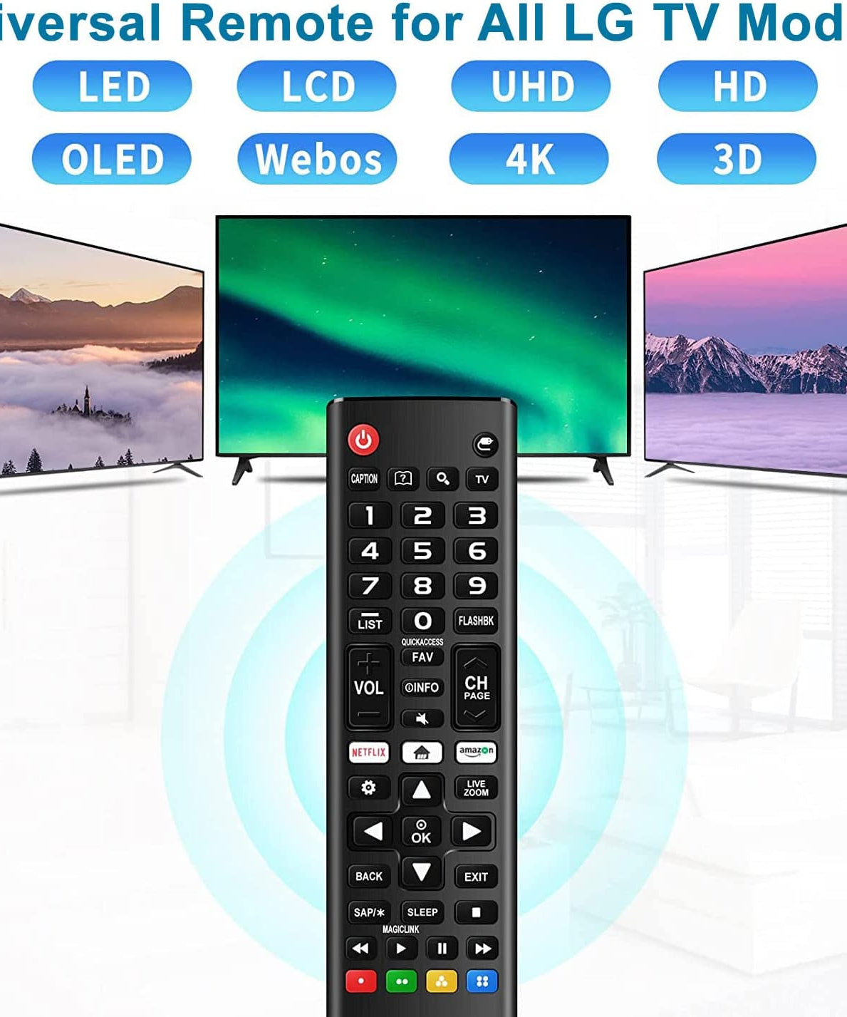 Anderic AKB75095307 Replacement TV Remote Control for LG