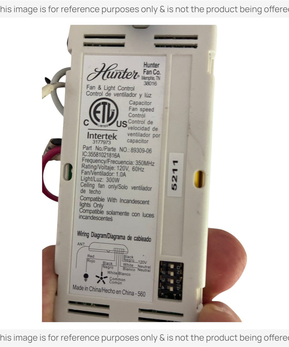 Anderic Substitute Kit for Hunter 89309-06 Ceiling Fan Receiver [63T-AC83T-KIT]