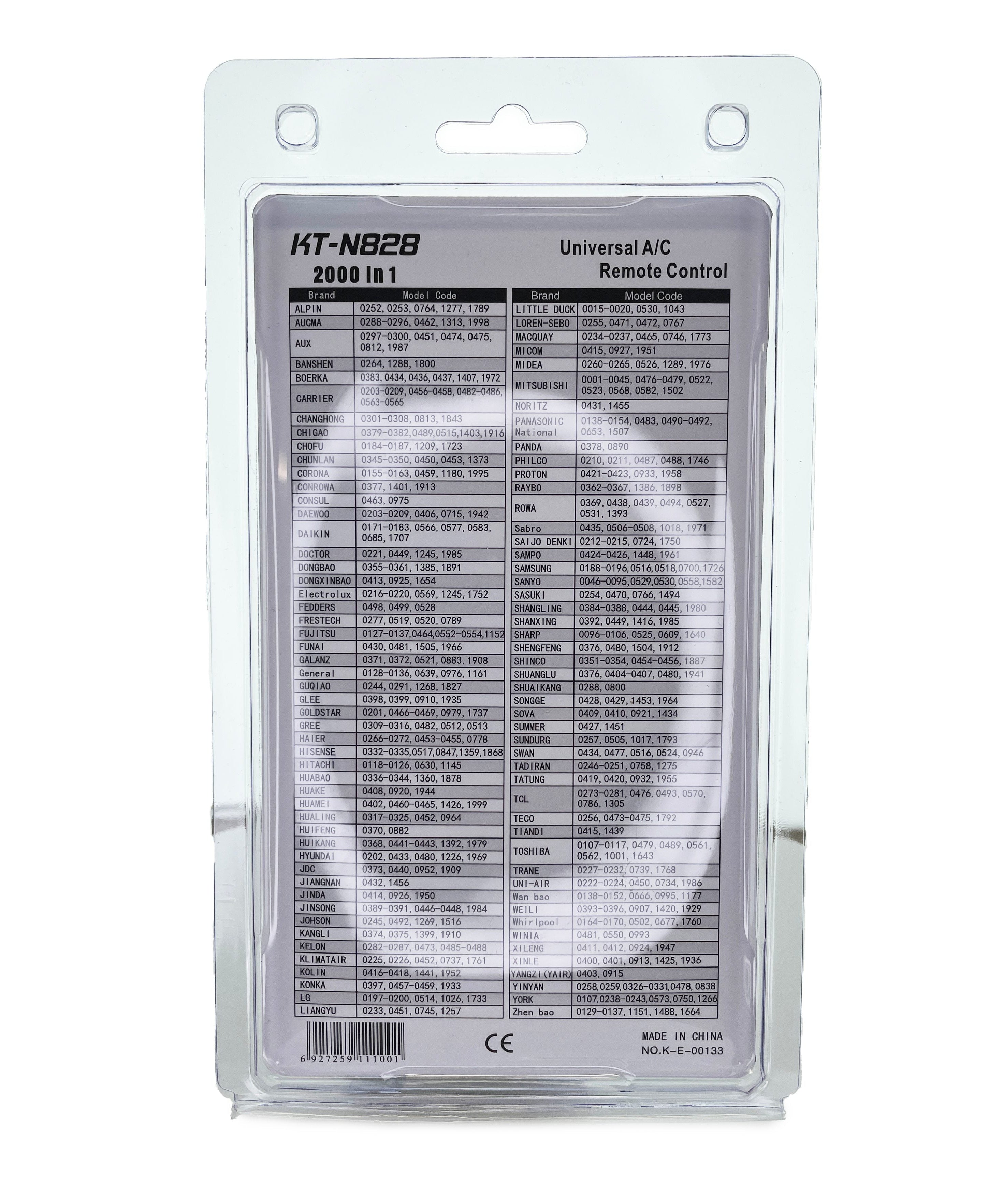 Anderic KTN828 (Gold) Universal Air Conditioner Remote Control for Mini Split, HVAC, Window, and Portable AC