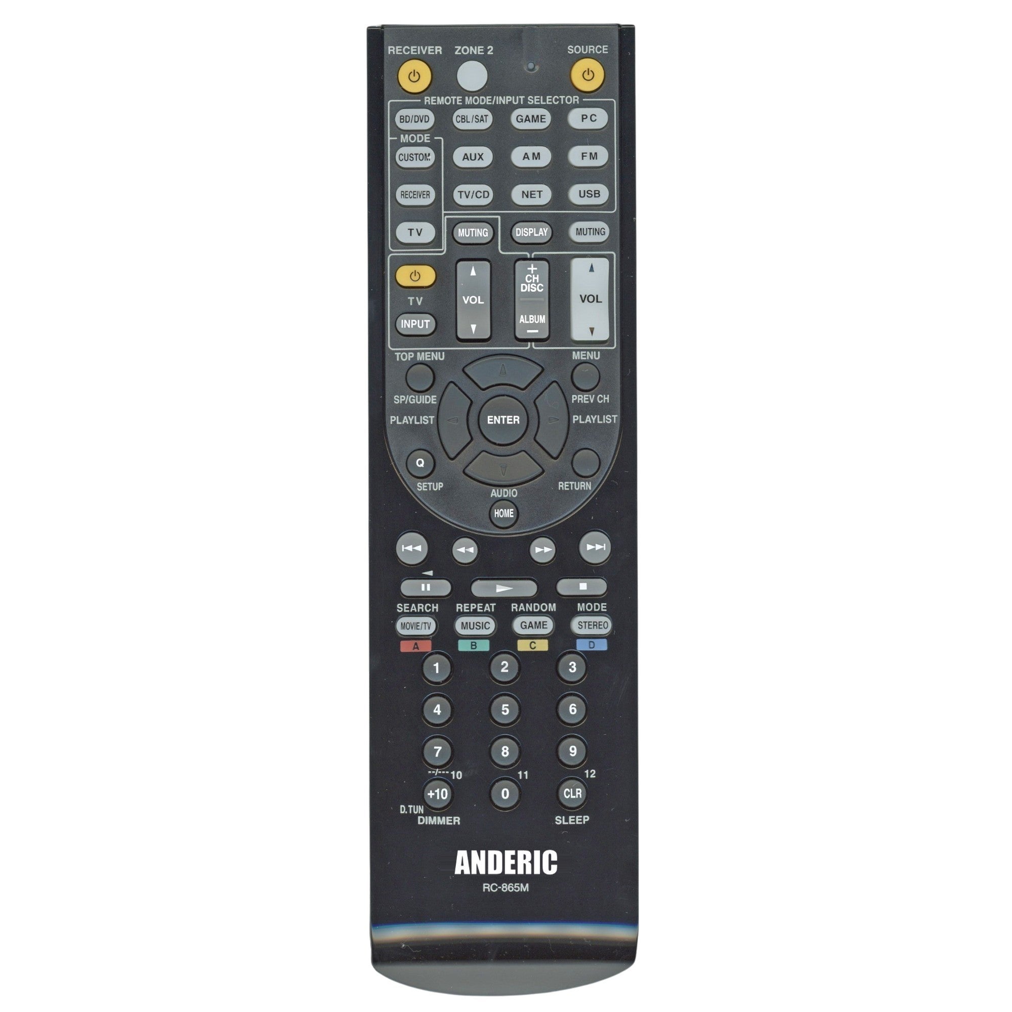 Anderic Replacement RC865M A/V Receiver Remote Control for Onkyo and Integra