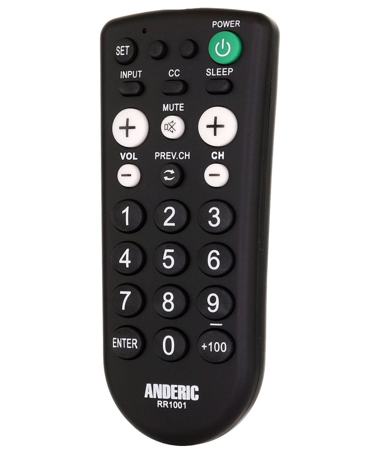Anderic RR1001 1-Device Universal TV Remote Control with Large Keys for Hospitality