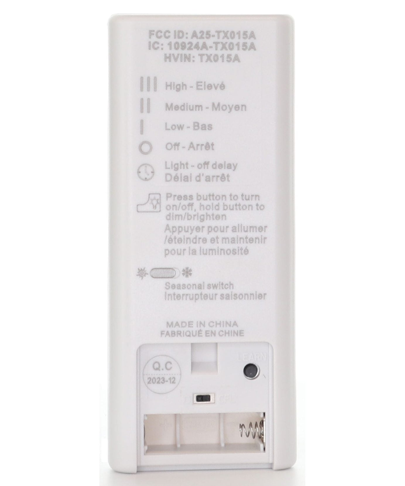 Anderic RRTX015 Replacement Ceiling Fan Remote Control for Harbor Breeze A25-TX015A
