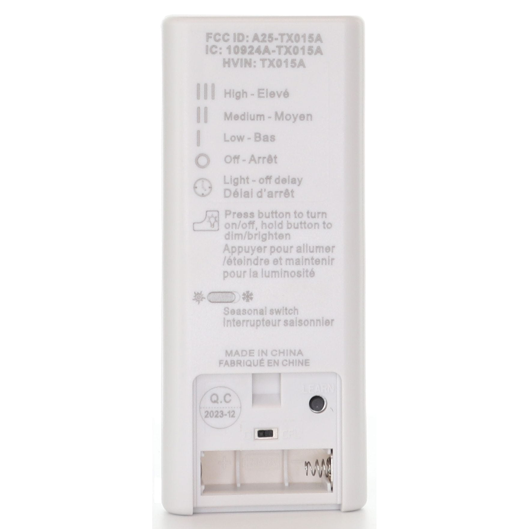 Anderic RRTX015 Replacement Ceiling Fan Remote Control for Harbor Breeze A25-TX015A