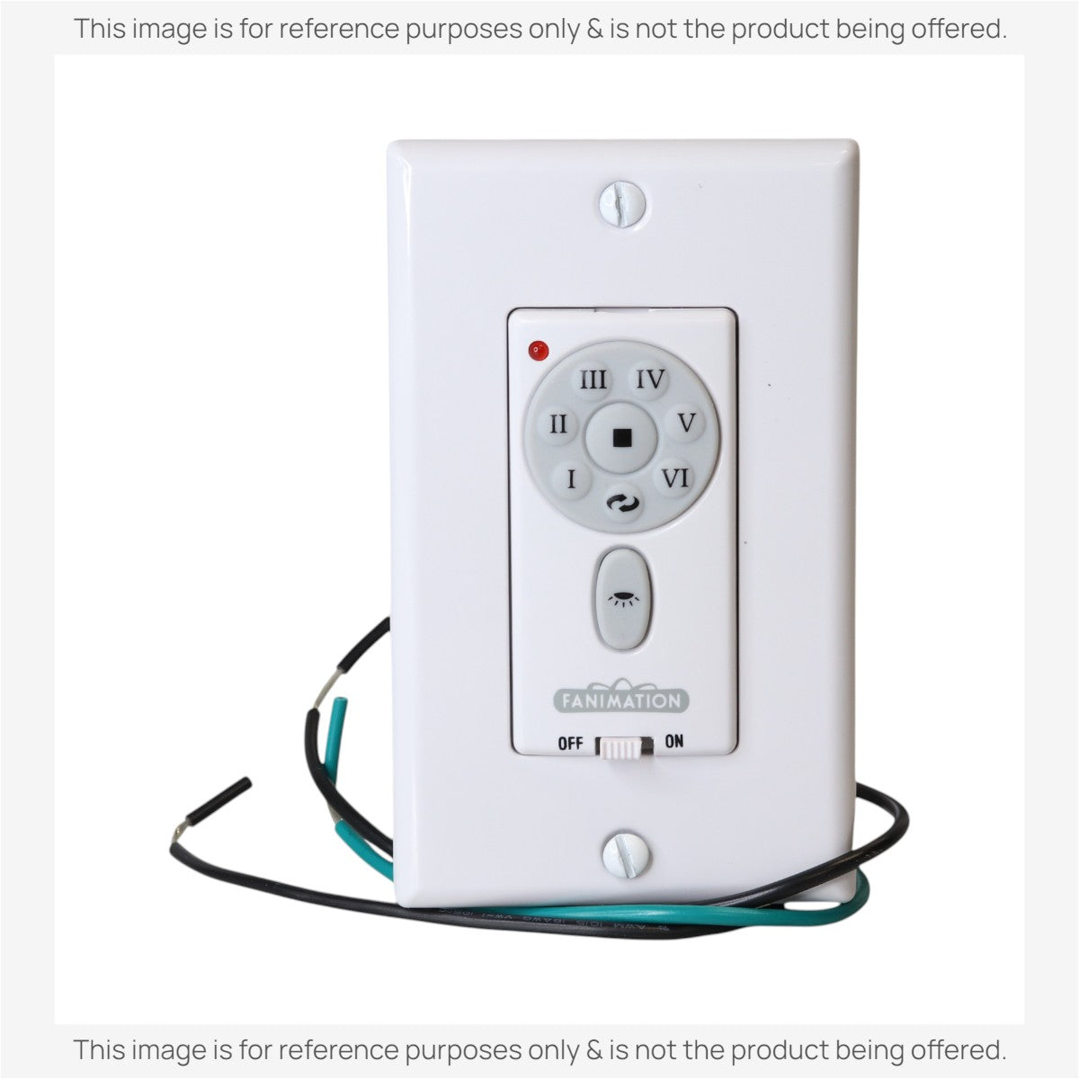 Anderic Substitute for Fanimation TW30WH / UC9787T WIRED Ceiling Fan Wall Plate Remote Control | 6-Speed DC| CHQ9053T [RR787T]