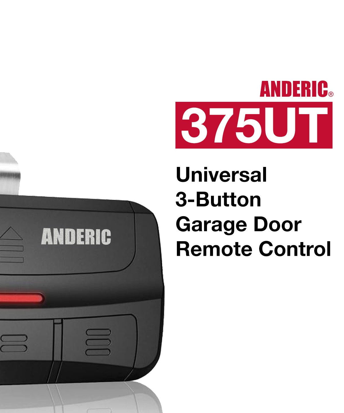 Anderic 375UT-3Button Universal 3-Button Garage Door Opener Remote Control for LiftMaster, Chamberlain, Genie, Craftsman, Linear, and Wayne Dalton