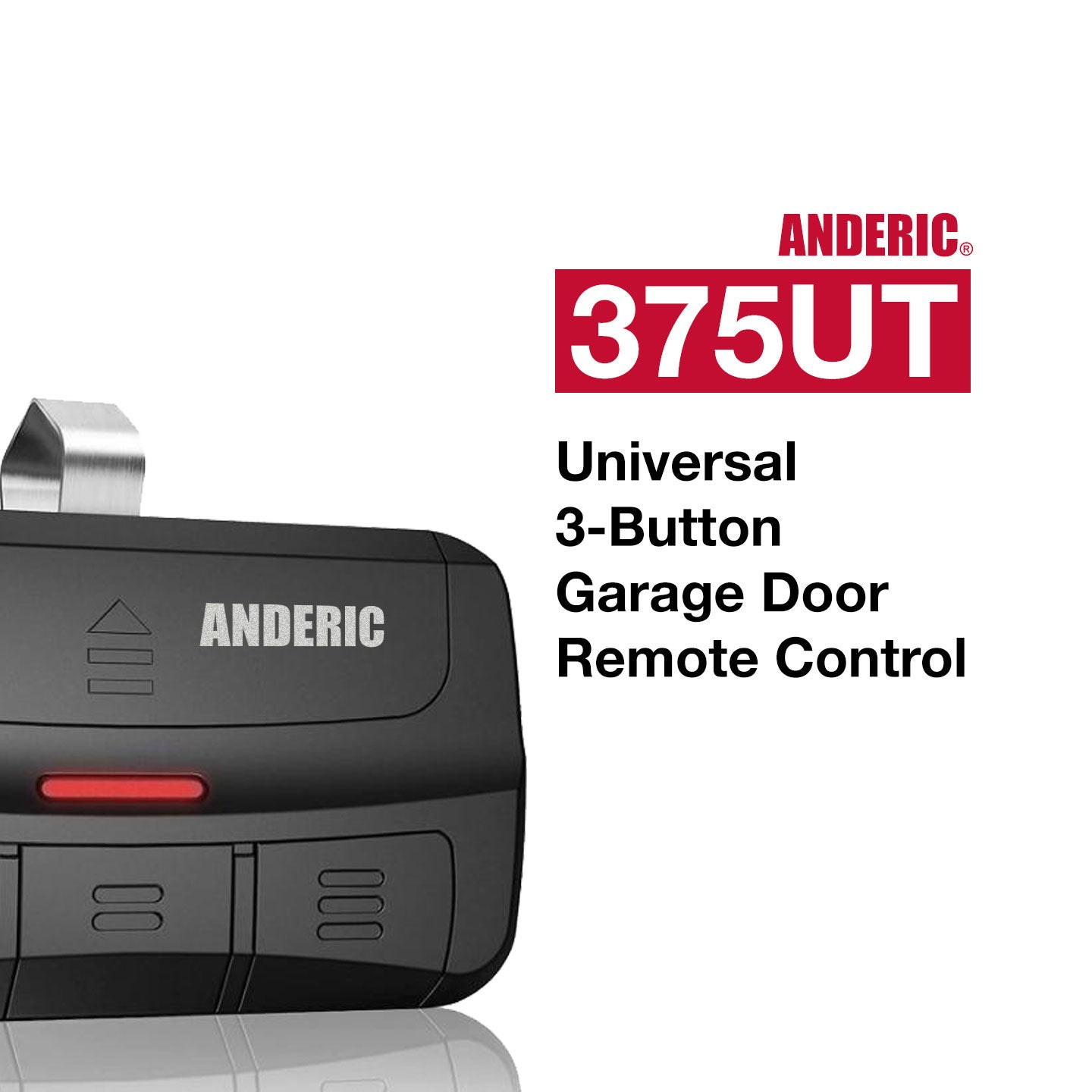 Anderic 375UT-3Button Universal 3-Button Garage Door Opener Remote Control for LiftMaster, Chamberlain, Genie, Craftsman, Linear, and Wayne Dalton