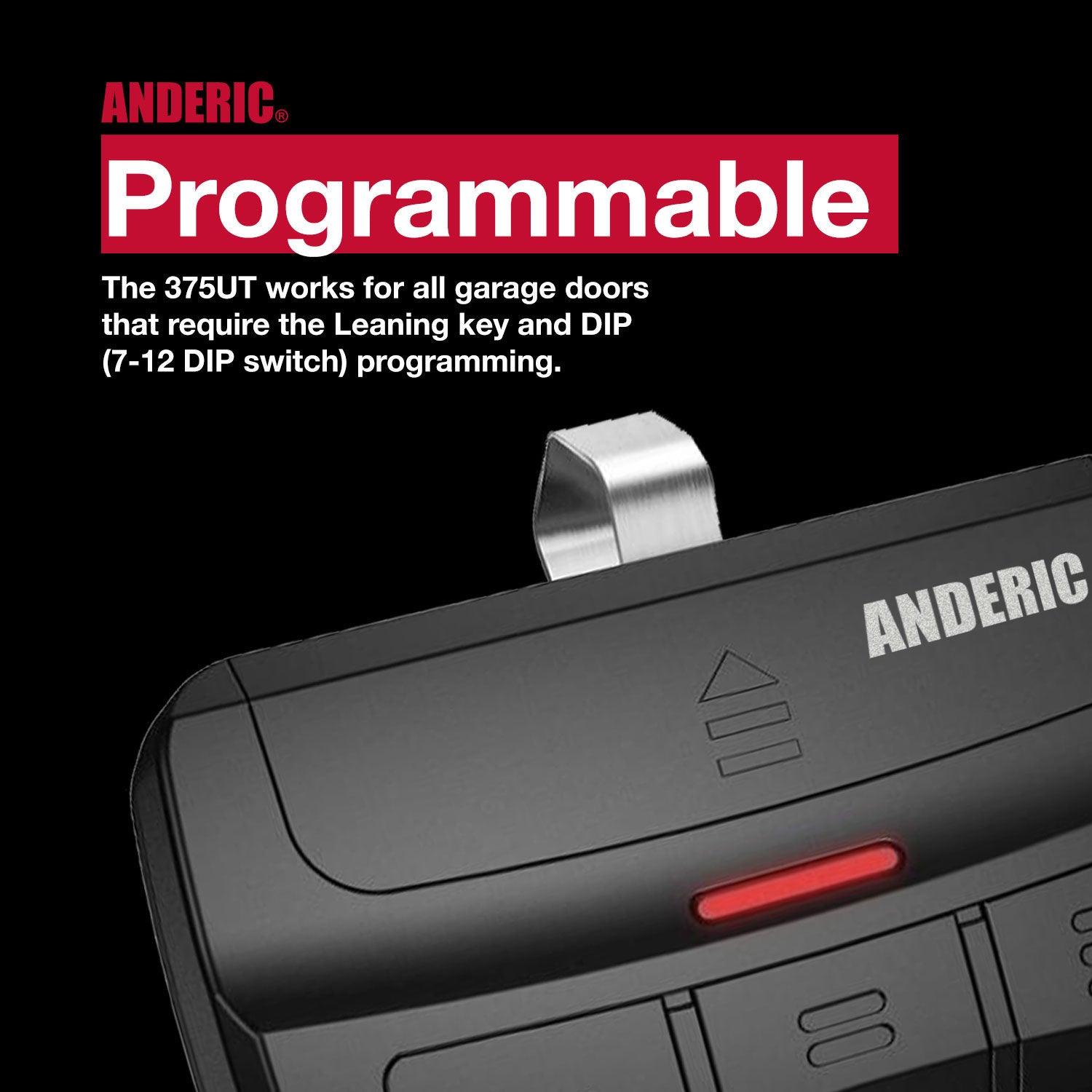 Anderic 375UT-3Button Universal 3-Button Garage Door Opener Remote Control for LiftMaster, Chamberlain, Genie, Craftsman, Linear, and Wayne Dalton